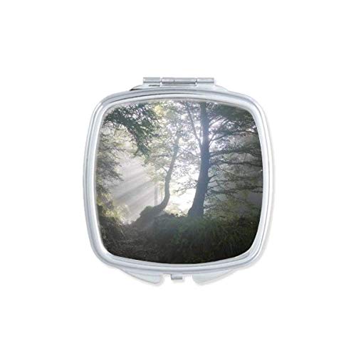 DIYthinker Green Science Nature Scenery Forestry Mirror - Portable Compact Pocket Makeup Mirror with Double Sided Glass - Perfect for Travel, Camping & Everyday Use