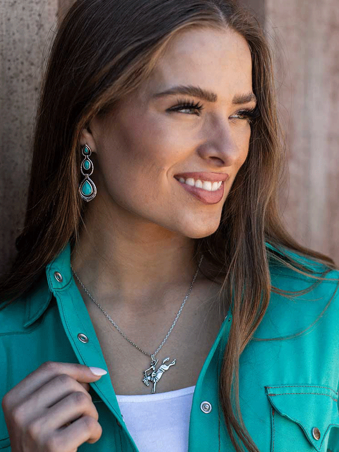 Montana Silversmiths ER5638 Women's Turquoise Earrings in Sterling Silver - Handcrafted Native American Jewelry for Casual & Special Occasions