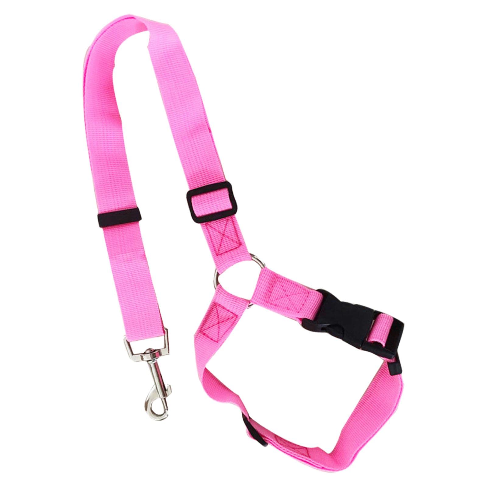 Enakshi Pink Dog Car Harness Seat Belt Leash - Adjustable Pet Safety Strap for Small to Medium Dogs, Secure Travel in Cars, Trucks, and SUVs
