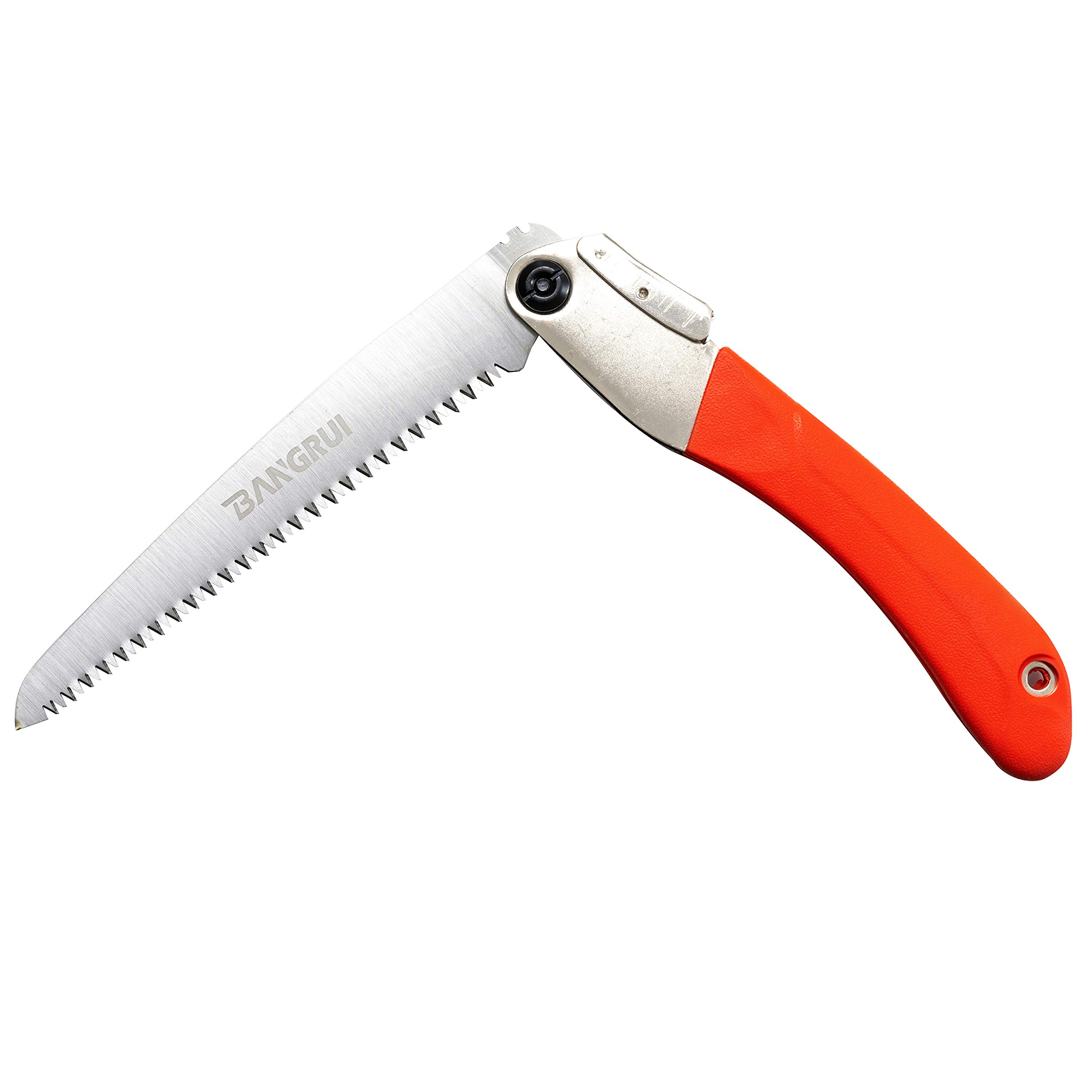 Professional 8-Inch Folding Hand Pruning Saw with 65Mn Blade - Heavy Duty Saw Tooth Design for Gardening, Camping & Outdoor Cutting - Perfect for Tree Trimming, Bush Clearing & Survival Tools