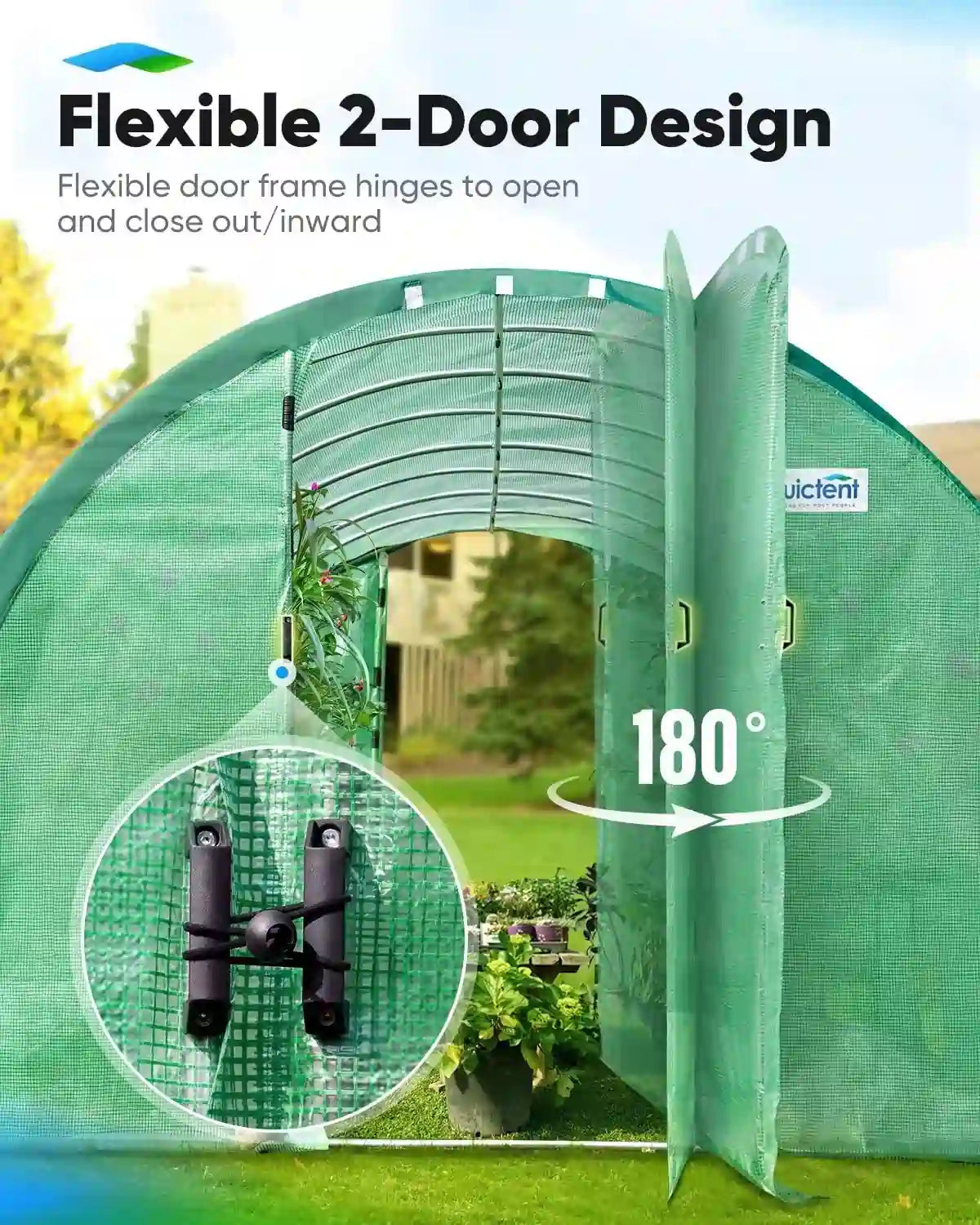 20' x 10' x 6.6' Large Walk-in Greenhouse with Upgraded Frame - Durable Outdoor Plant Growing Tent for Vegetables, Flowers & Herbs - Perfect for Backyard Gardening & Year-Round Planting