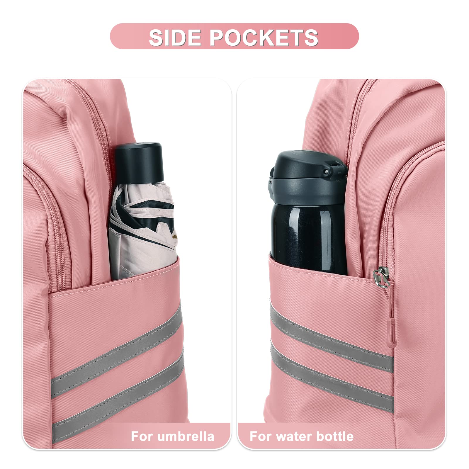 Coofay Women's Waterproof Gym Backpack with Shoe Compartment - Lightweight Sports Travel Backpack, Small Pink Workout Bag for Gym, Yoga, Hiking & Daily Commute