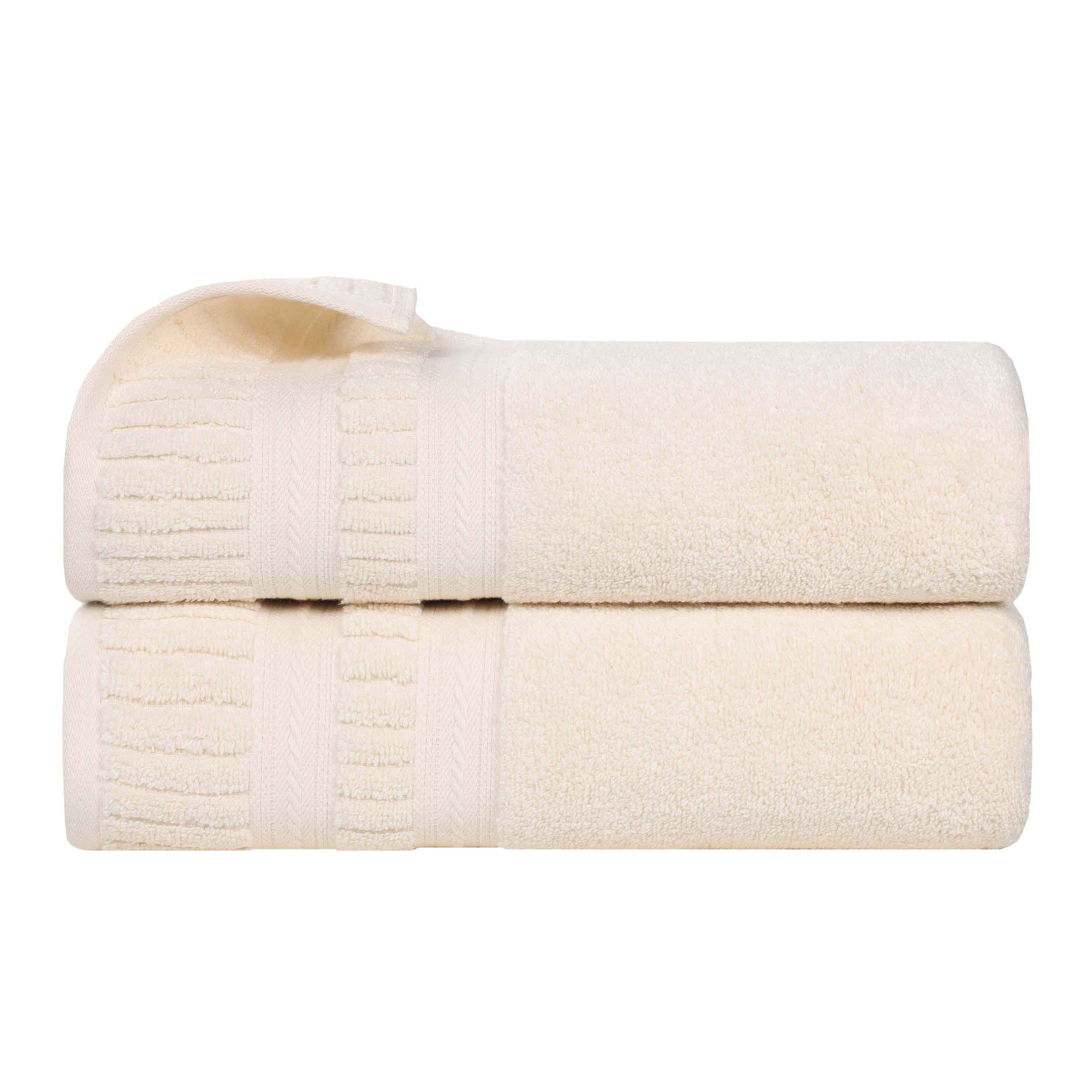 Venice Zero Twist Cotton Medium Weight Absorbent Bath Towels, Set of 2 - Ultra Soft & Quick Drying Towels for Spa, Gym & Luxury Bathroom