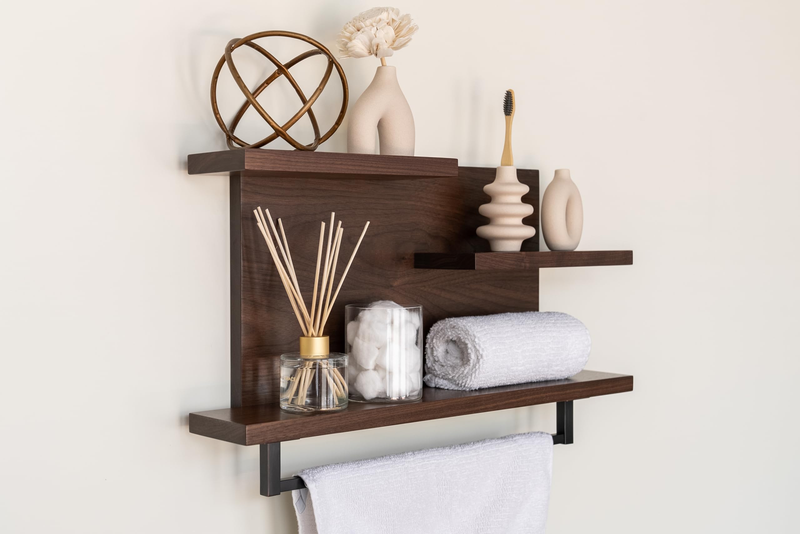 Straga Rustic Wall Mounted Bathroom Shelves - 23