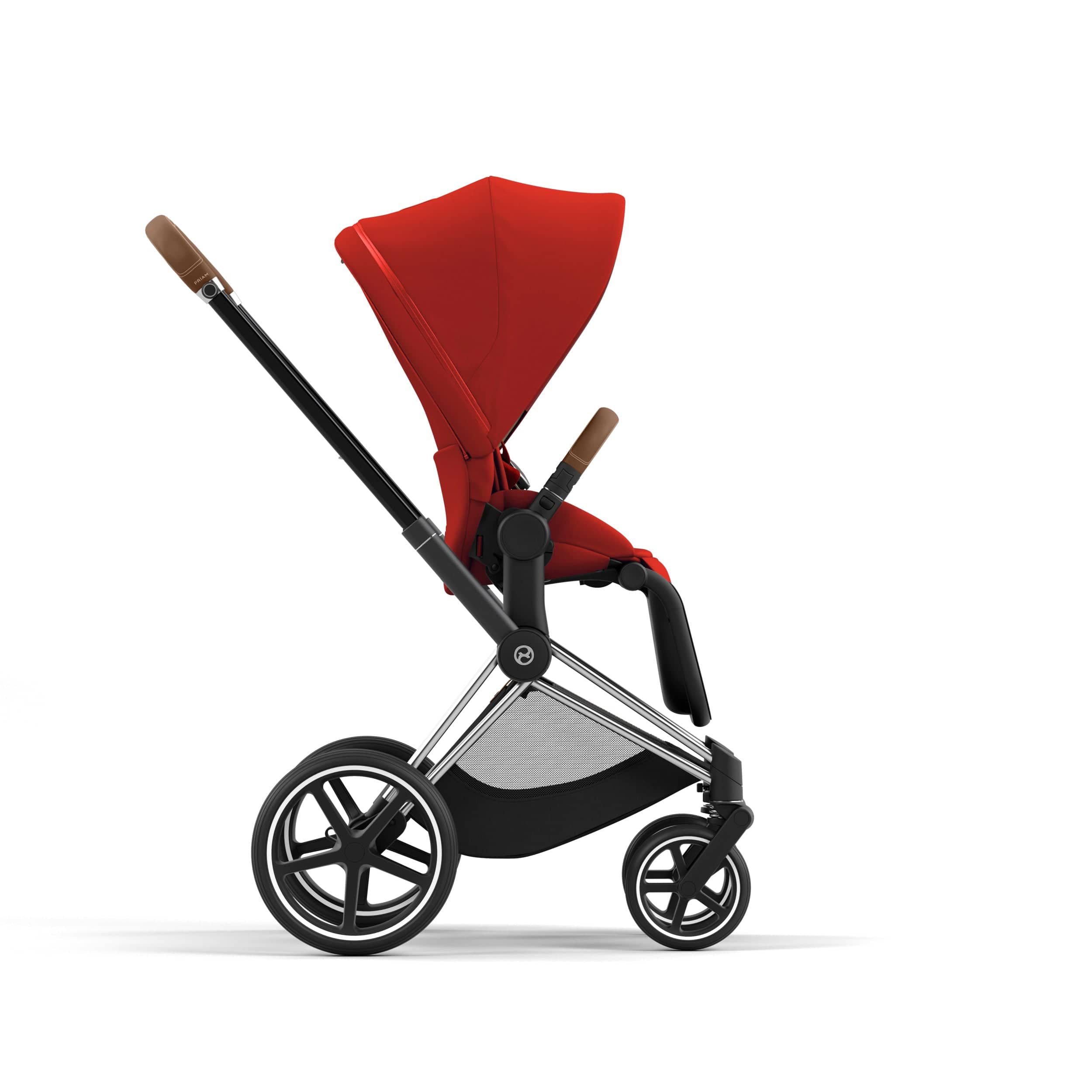 Cybex Priam 4 Complete Luxury Baby Stroller - Chrome/Brown - Premium Travel System for Newborns to Toddlers - Perfect for City Walks, Shopping & Family Outings