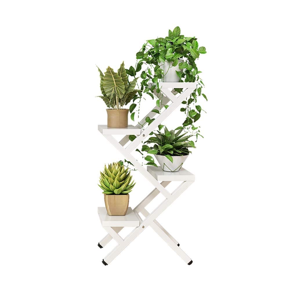 4 Tier European-Style Flower Pot Stand - Z-Shaped Plant Shelf for Indoor & Outdoor Garden Decor | Perfect for Balcony, Patio, Living Room & Office Plant Display (Color: A)