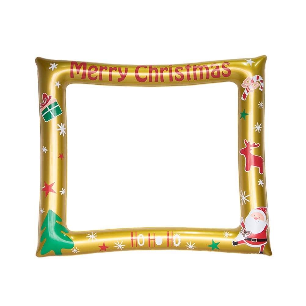 Healifty Merry Christmas Inflatable Photo Frame Booth Props - Balloons for Birthday Party, Selfie Supplies, Holiday Decorations - Perfect for Christmas Parties, Family Gatherings & Social Media Photos