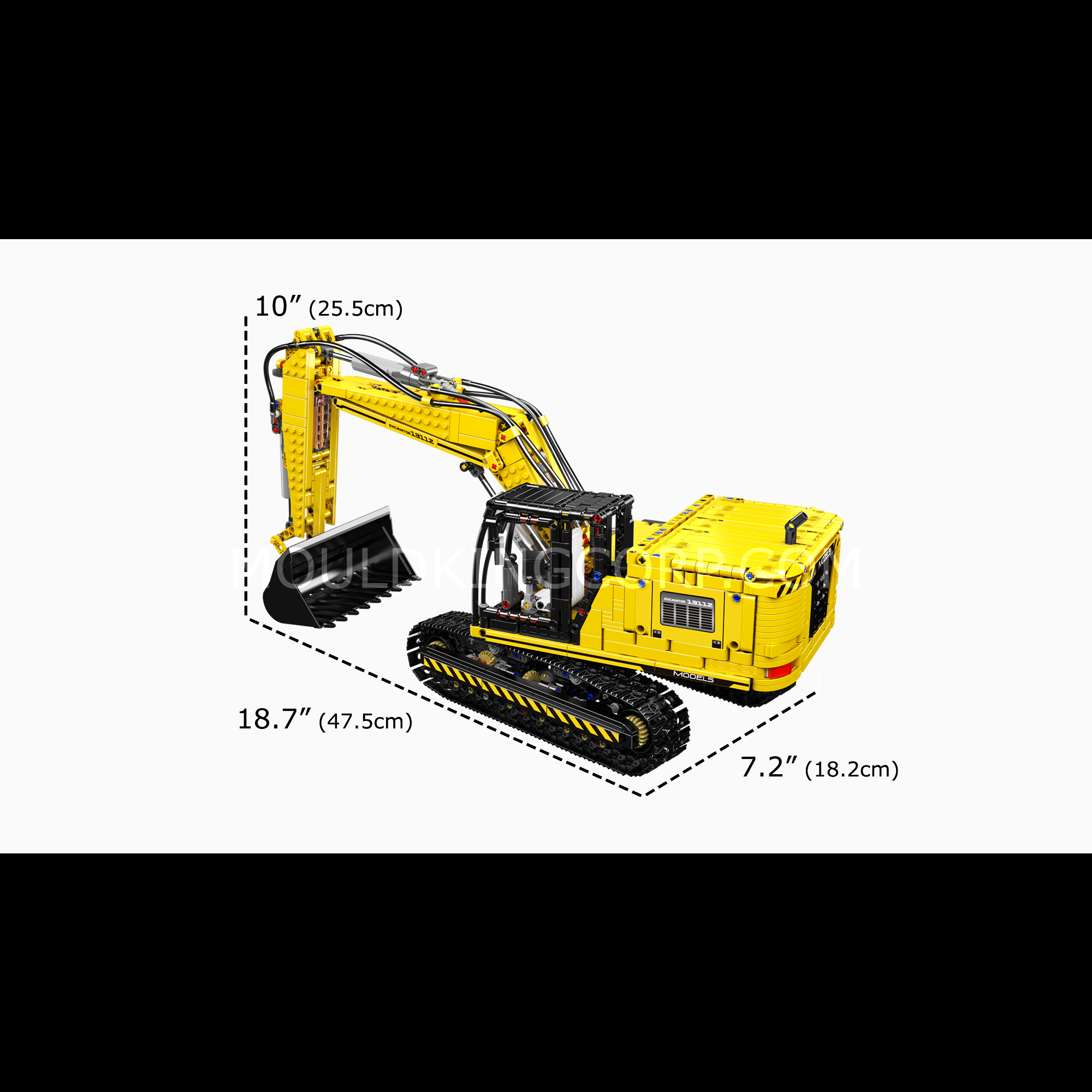 MOULD KING 13112 Remote Control Tracked Excavator Building Kit - 1,830 Pieces STEM Construction Toy for Kids & Adults | Perfect for Indoor Play, Birthday Gifts & Engineering Learning