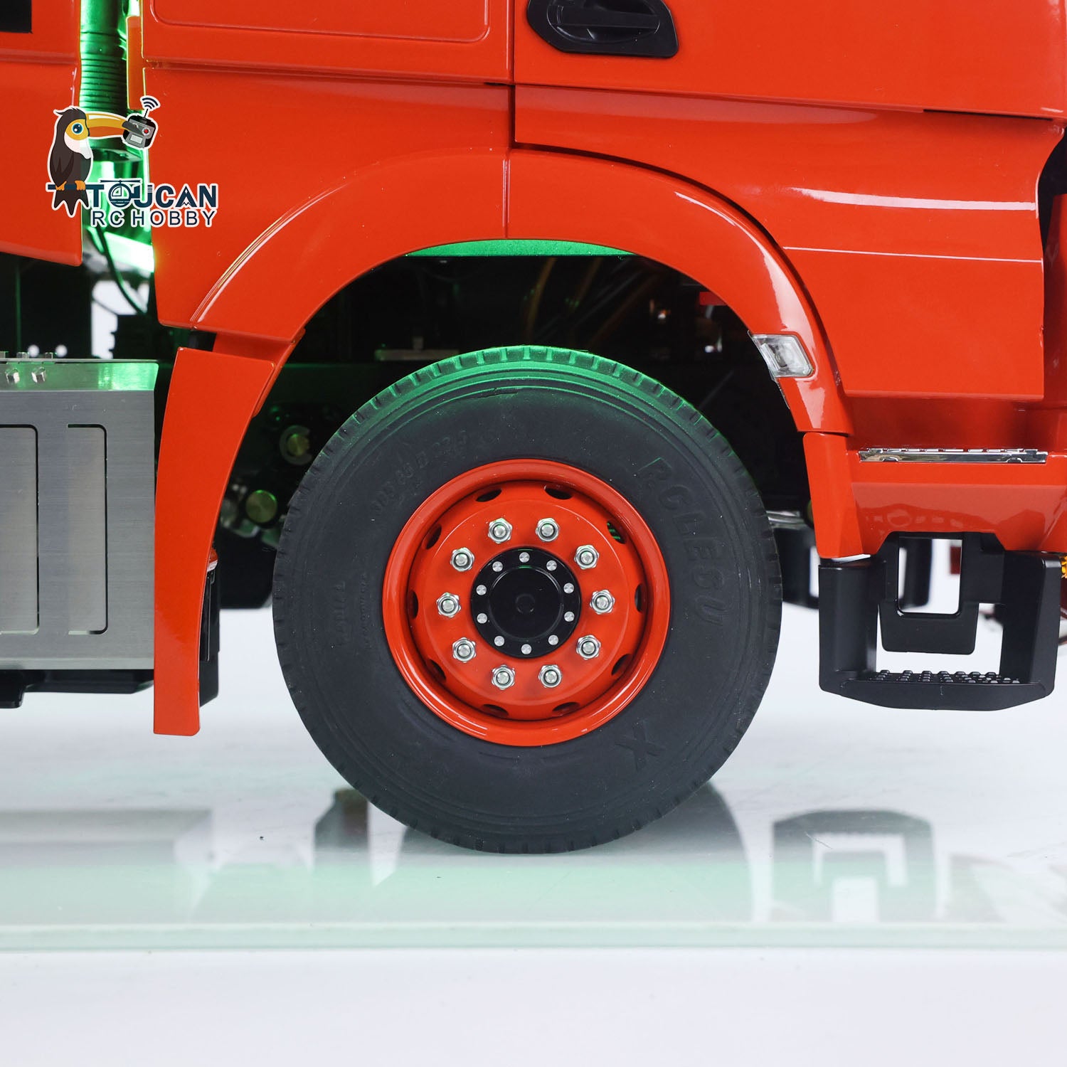 TOUCAN 1/14 Scale 10X8 Metal Chassis RC Tractor Truck RTR with Smoke Sound, 2-Speed Gearbox, ST8 Battery & Rotating Lights - Ready-to-Run Remote Control Semi Truck for Adults and Hobbyists (Model 3363) - Perfect for Off-Road Racing, Construction Site Play, and RC Vehicle Collection