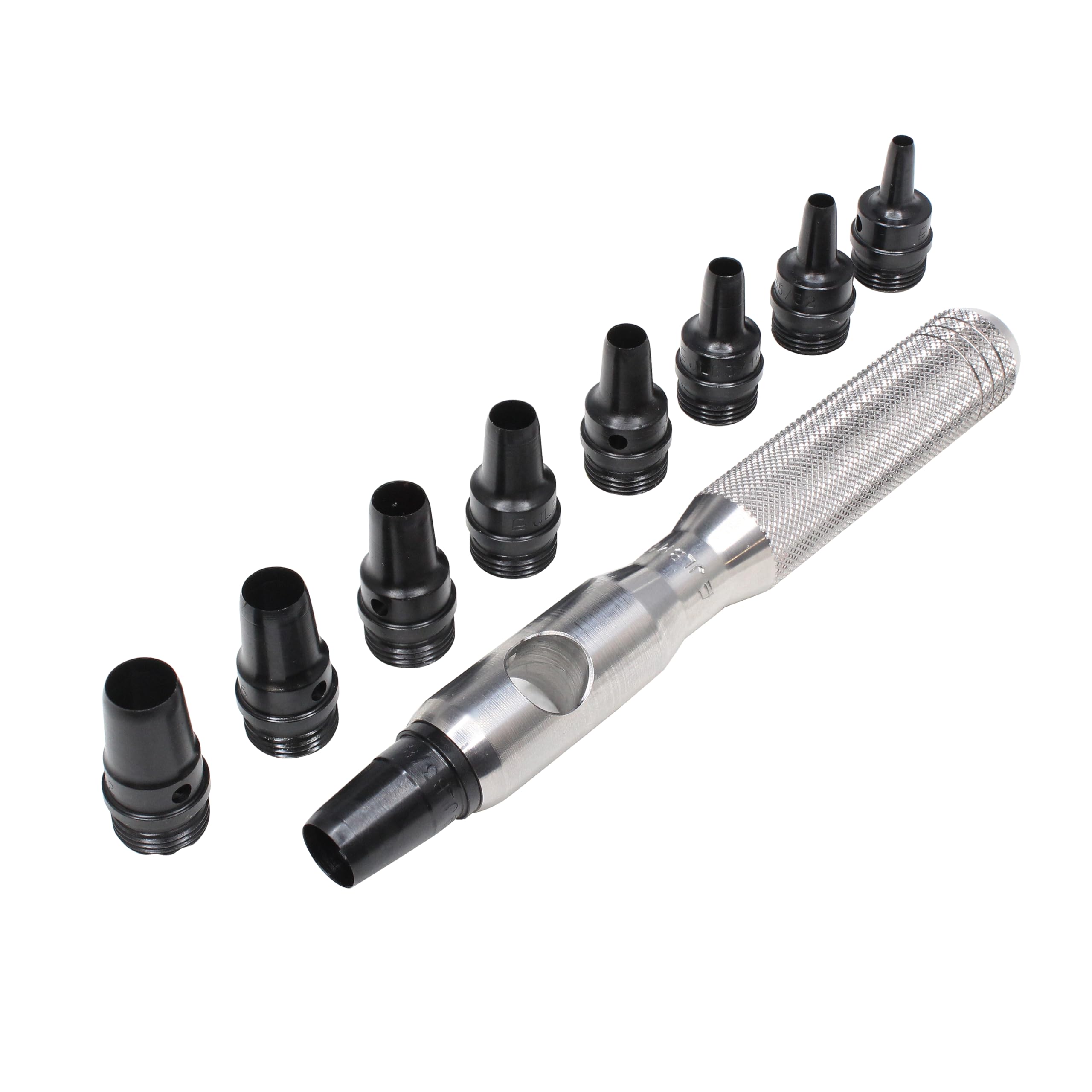 Mayhew Tools 66012 10-Piece Hollow Punch Set - Black | Professional Metalworking & Leather Crafting Tool Kit for DIY Projects