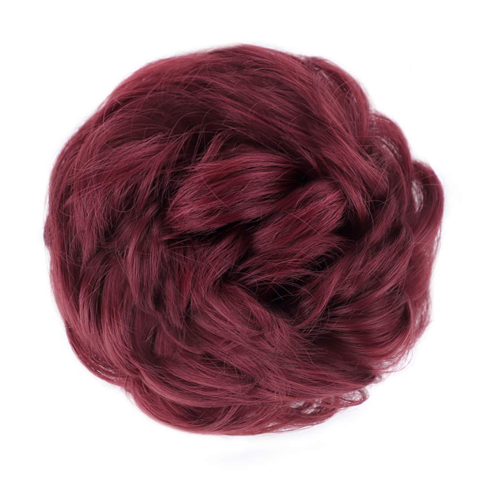 MORICA 2PCS Messy Bun Hair Piece - Fake Hair Scrunchies for Thin Hair Extensions | Curly Wavy Synthetic Chignon Ponytail Hairpieces for Women | Perfect for Everyday Wear, Parties & Special Occasions