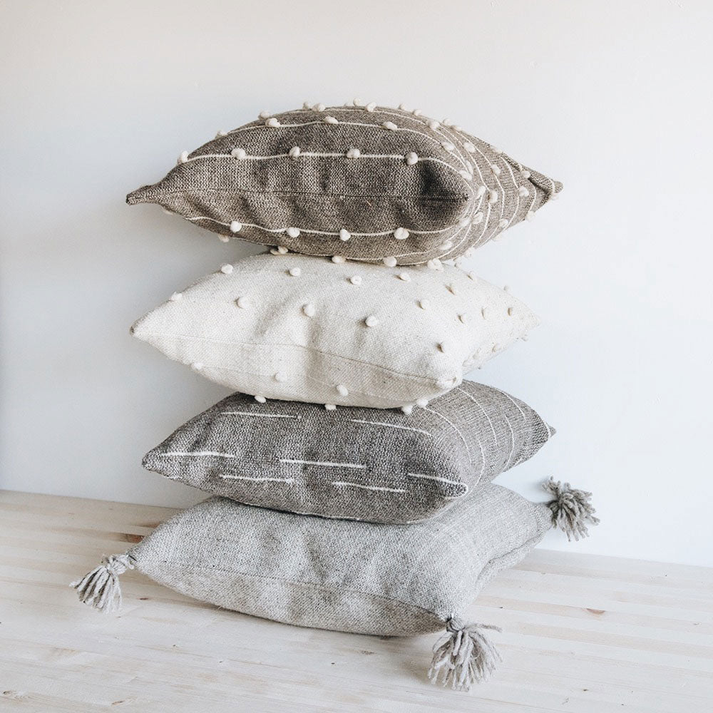 Soft Wool Throw Pillow Cover with Natural Loops - Cozy Home Decor for Living Room, Bedroom & Sofa - Perfect for Fall and Winter Seasons