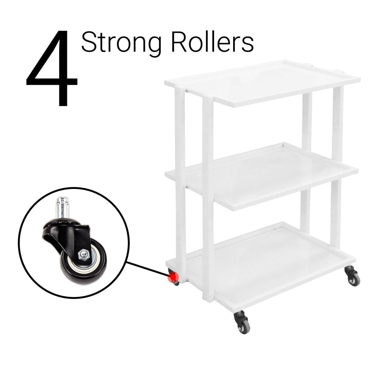 Multi-Function Stainless Steel Utility Cart with Tempered Glass Shelves - Perfect for Kitchen, Office, or Salon Storage and Organization