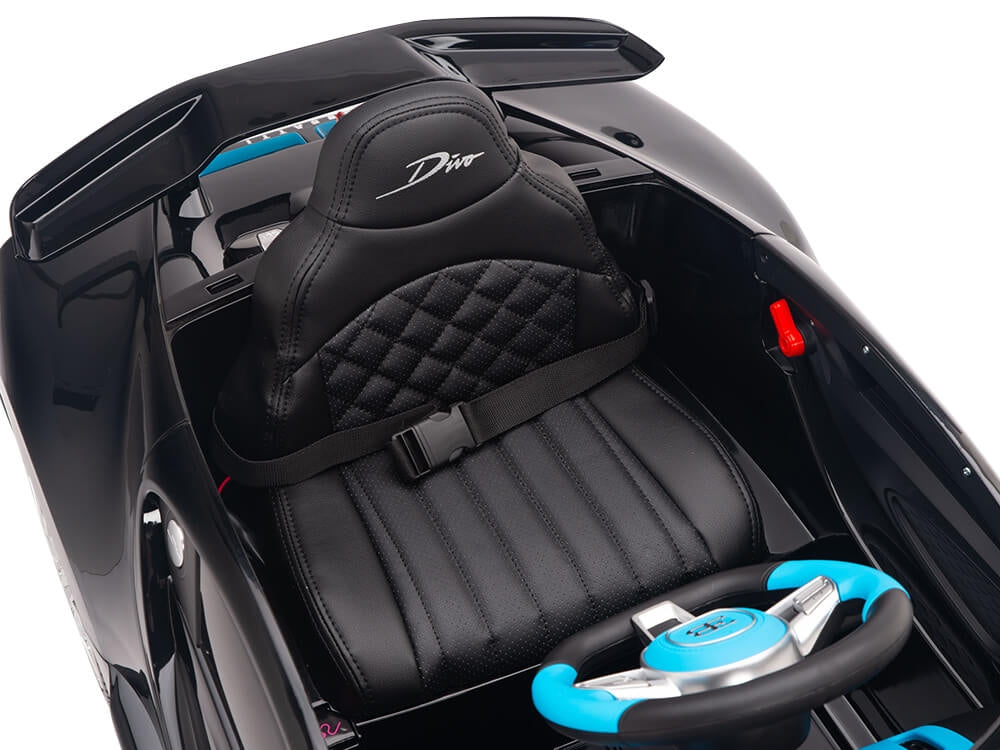 12V Bugatti Divo Kids Electric Ride-On Car with Parent Remote Control - Black Battery-Powered Toy Car for Boys & Girls - Perfect for Indoor Play, Outdoor Driveways, and Birthday Gifts