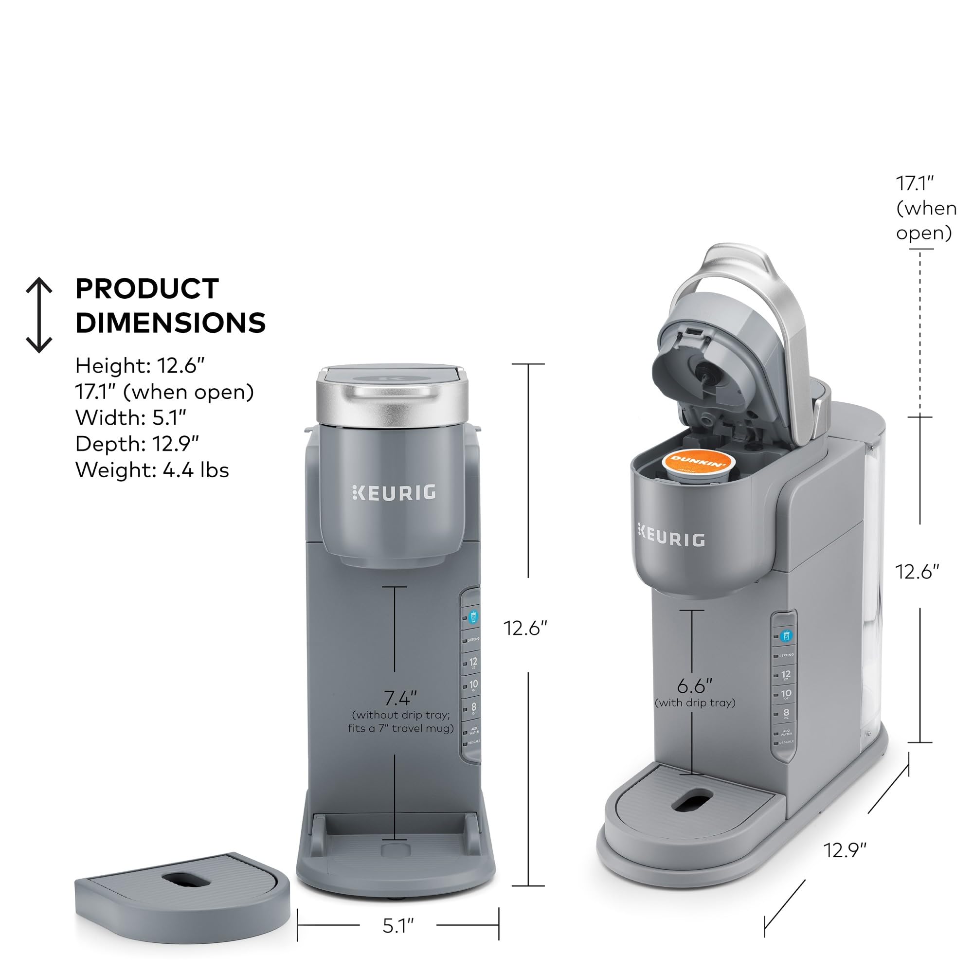 Keurig K-Iced Single Serve Coffee Maker - Brew Hot & Iced Coffee with Any K-Cup Pod, Compact Gray Iced Coffee Machine for Home, Office & Outdoor Use