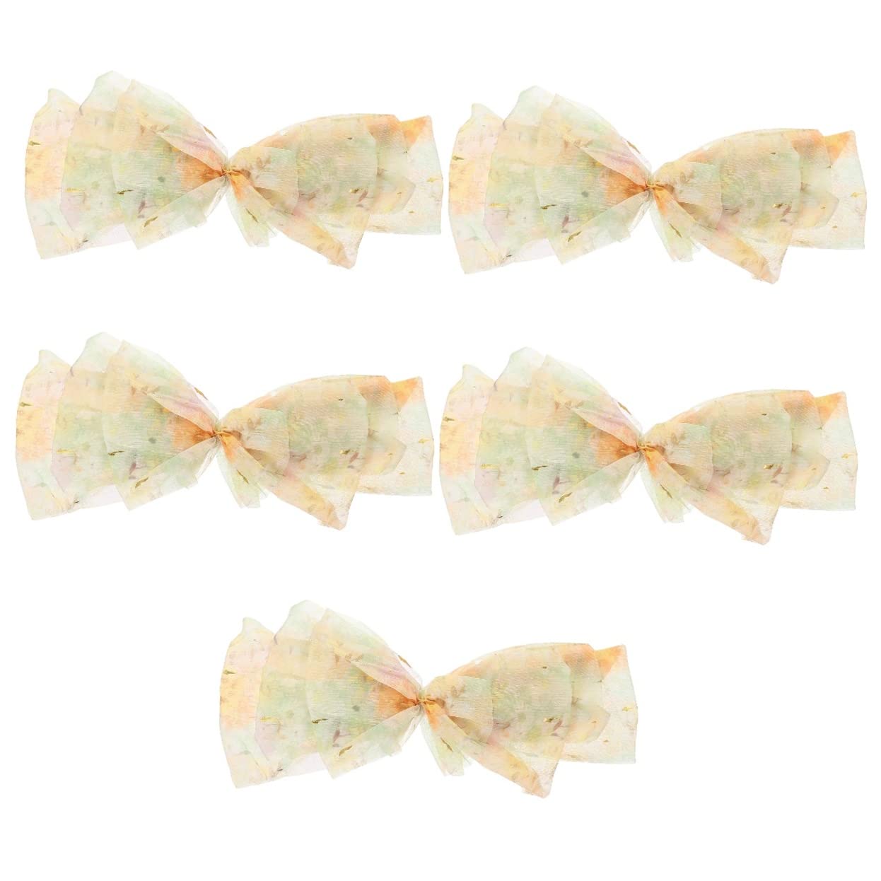 Minkissy 5pcs Korean Rhinestone Hair Clips for Women - Spring Snap Barrettes, French Hair Pins & Ribbon Bows - Perfect for Weddings, Parties and Everyday Styling