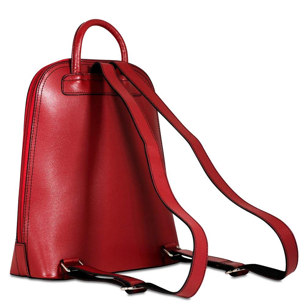 Jack Georges Chelsea Angela Small Backpack #5835 (Red) - Stylish & Compact Women's Leather Backpack for Work, Travel & Everyday Use