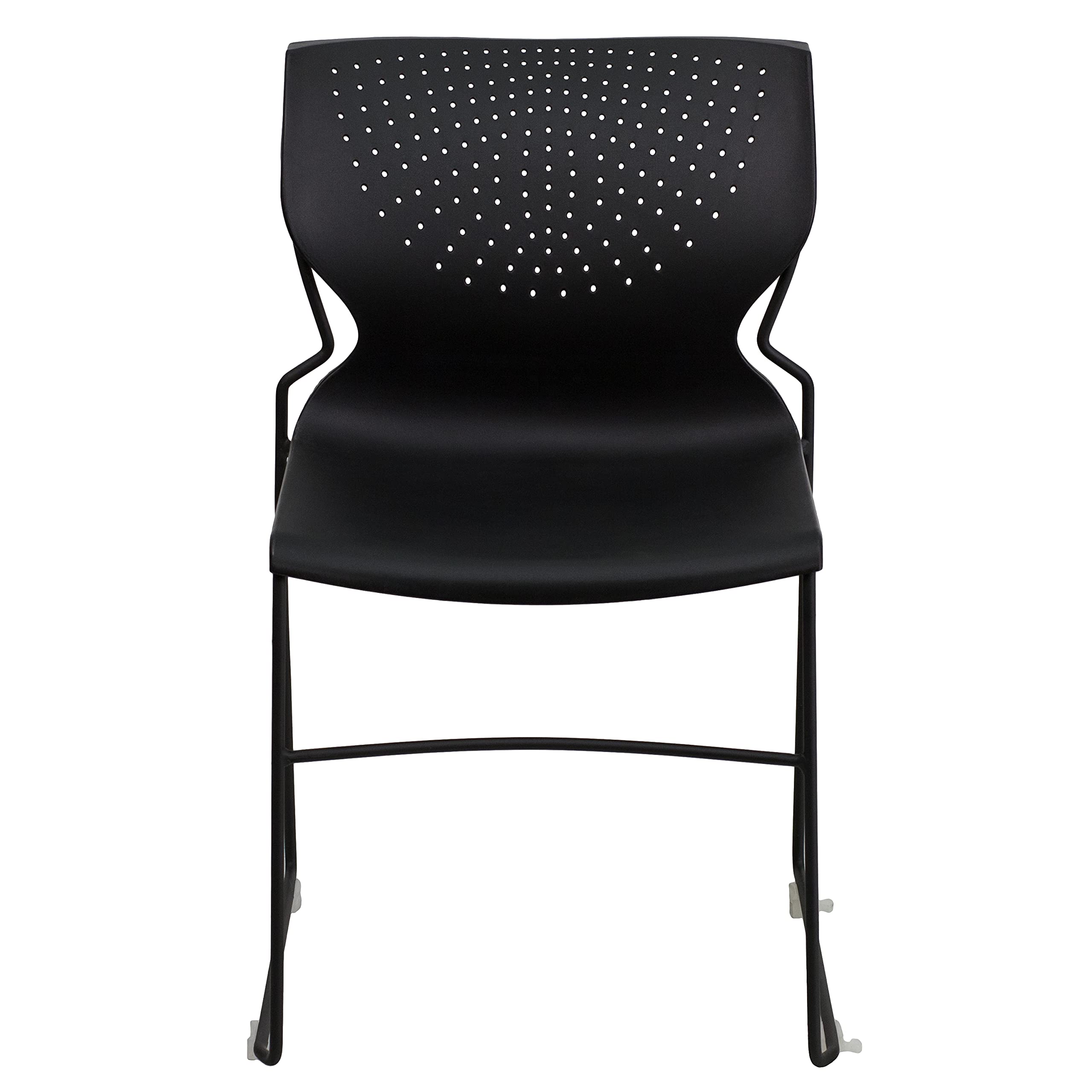 5-Pack Heavy Duty Black Stacking Chairs - 661 lb Capacity, Full Back Support & Durable Steel Frame - Perfect for Events, Banquets, Classrooms & Office Use