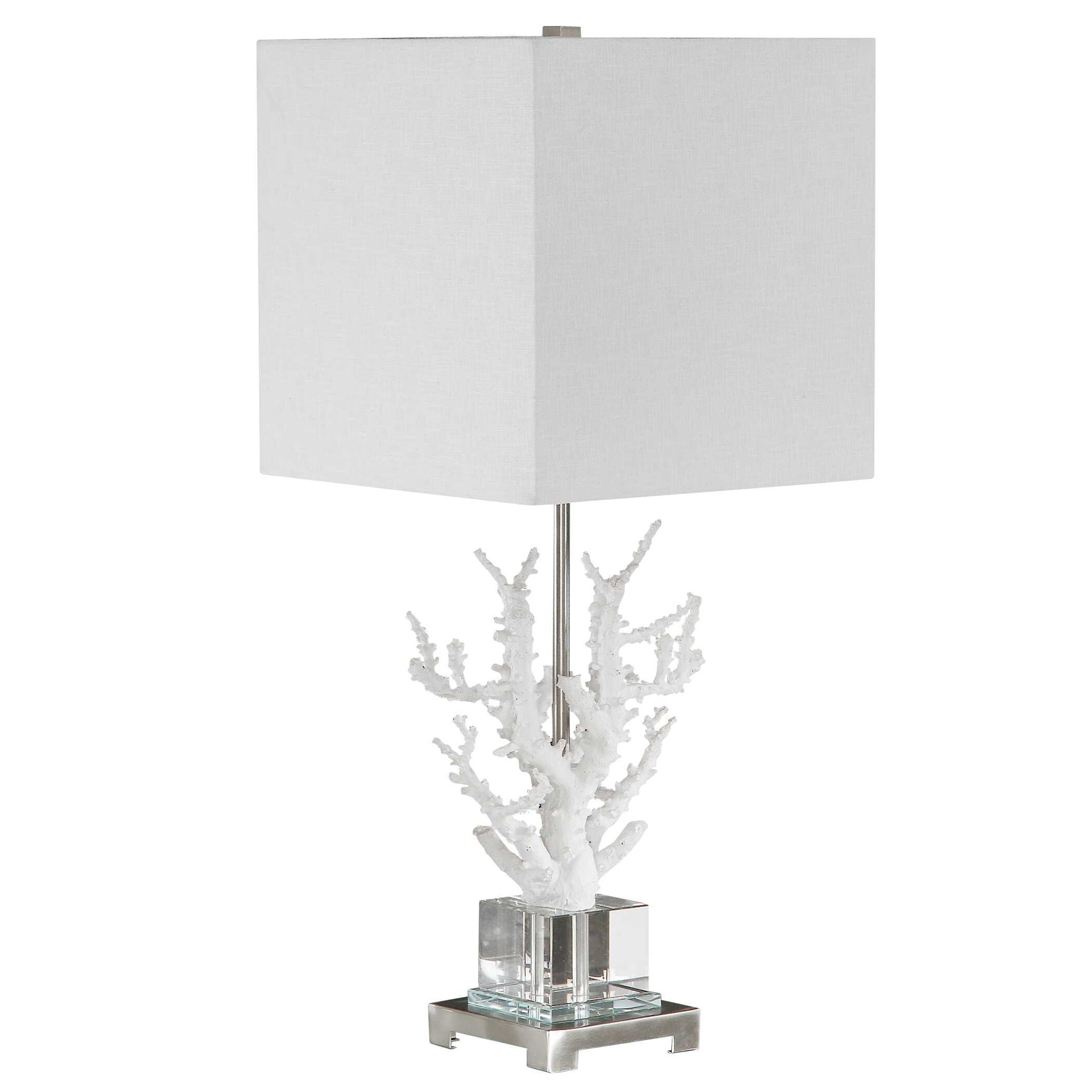 Corallo White Coral Table Lamp - Elegant Home Decor for Living Room, Bedroom & Office Lighting