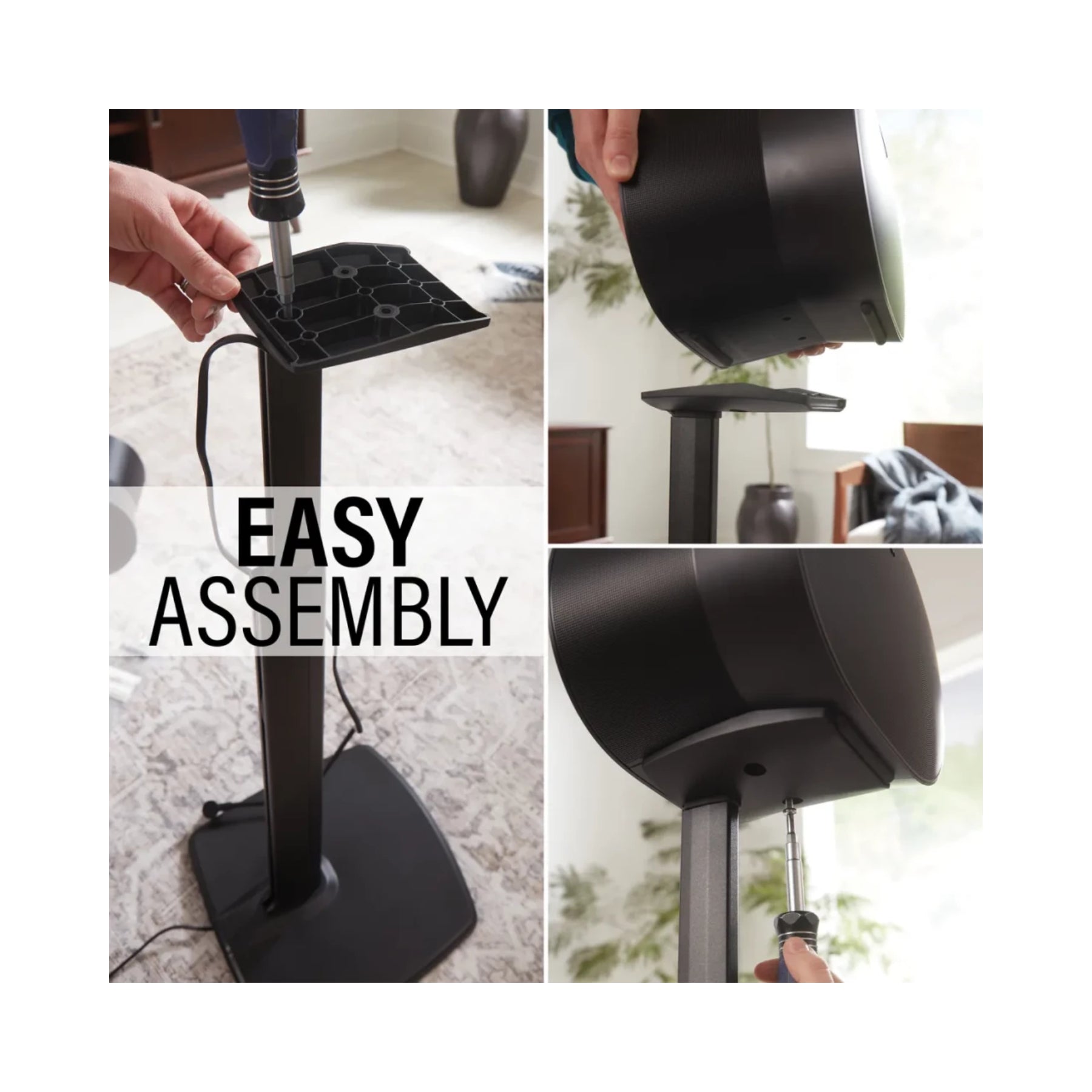 Sanus WSSE31 Premium Speaker Stand for Sonos Era 300 - Adjustable Height, Sturdy Base - Perfect for Home Theater, Music Studio & Office (Single Stand)