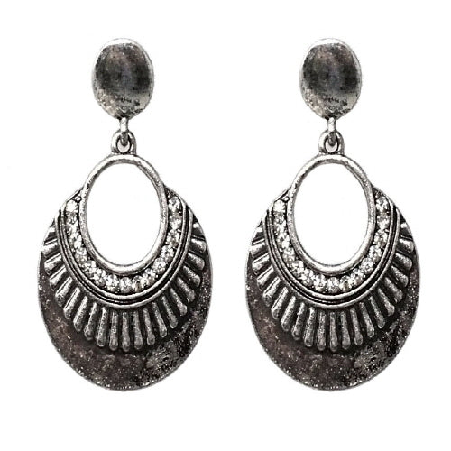 Bohemian Earrings for Women - Burnished Silver Dangle Earrings | Handmade Jewelry for Boho Style, Parties & Everyday Wear