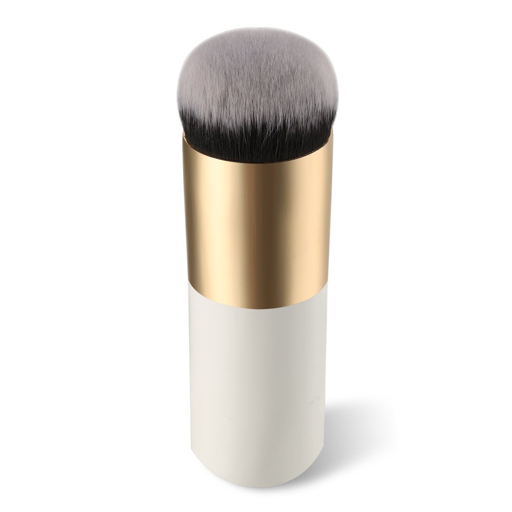 Ladista Chubby Pier Foundation Makeup Brush - Synthetic Fiber BB Cream Concealer & Powder Brush Set (Golden & White) for Flawless Makeup Application - Perfect for Daily Use, Travel & Professional Makeup Kits