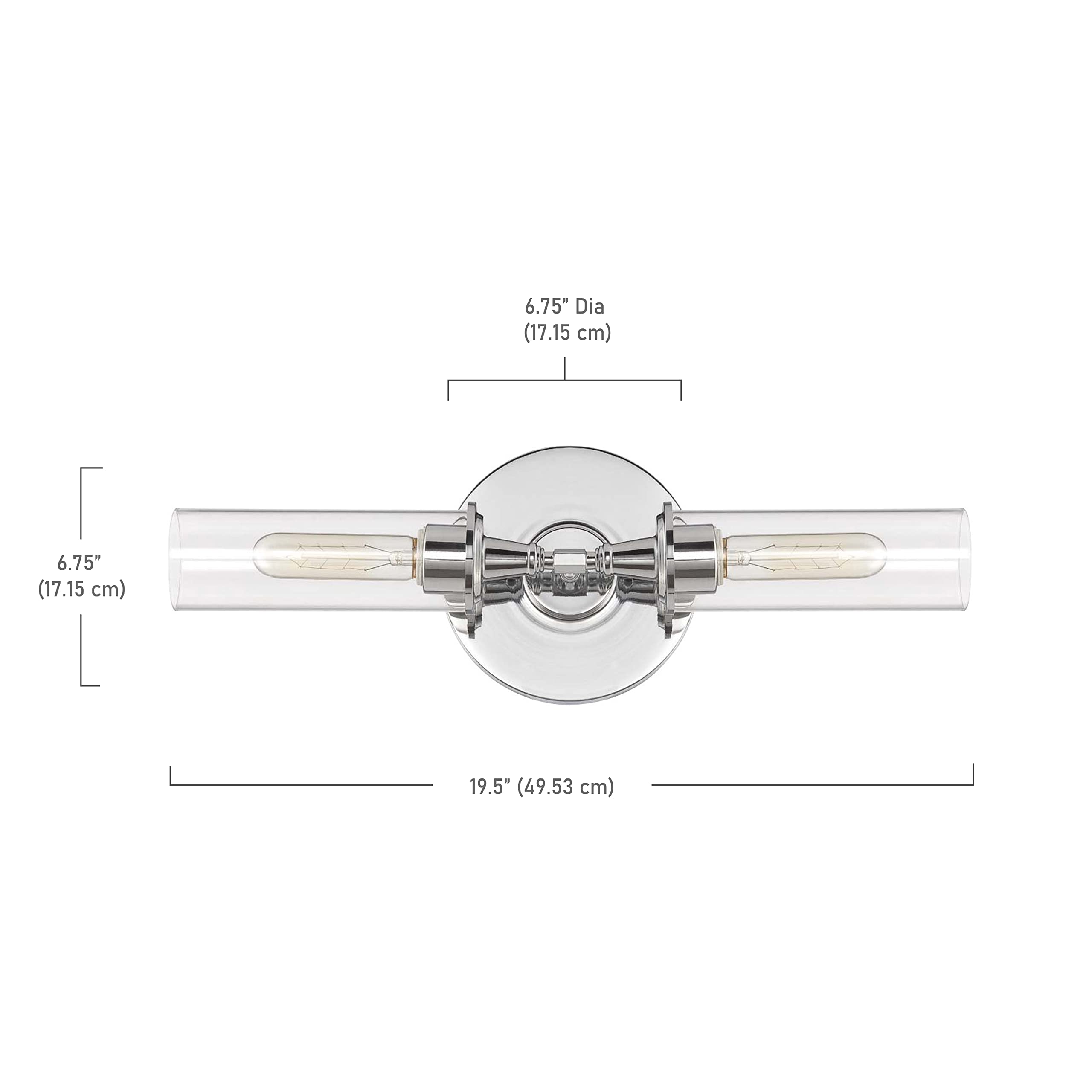 Craftmade 38002-CH Modina 2-Light Wall Sconce - 120W Chrome Finish (20