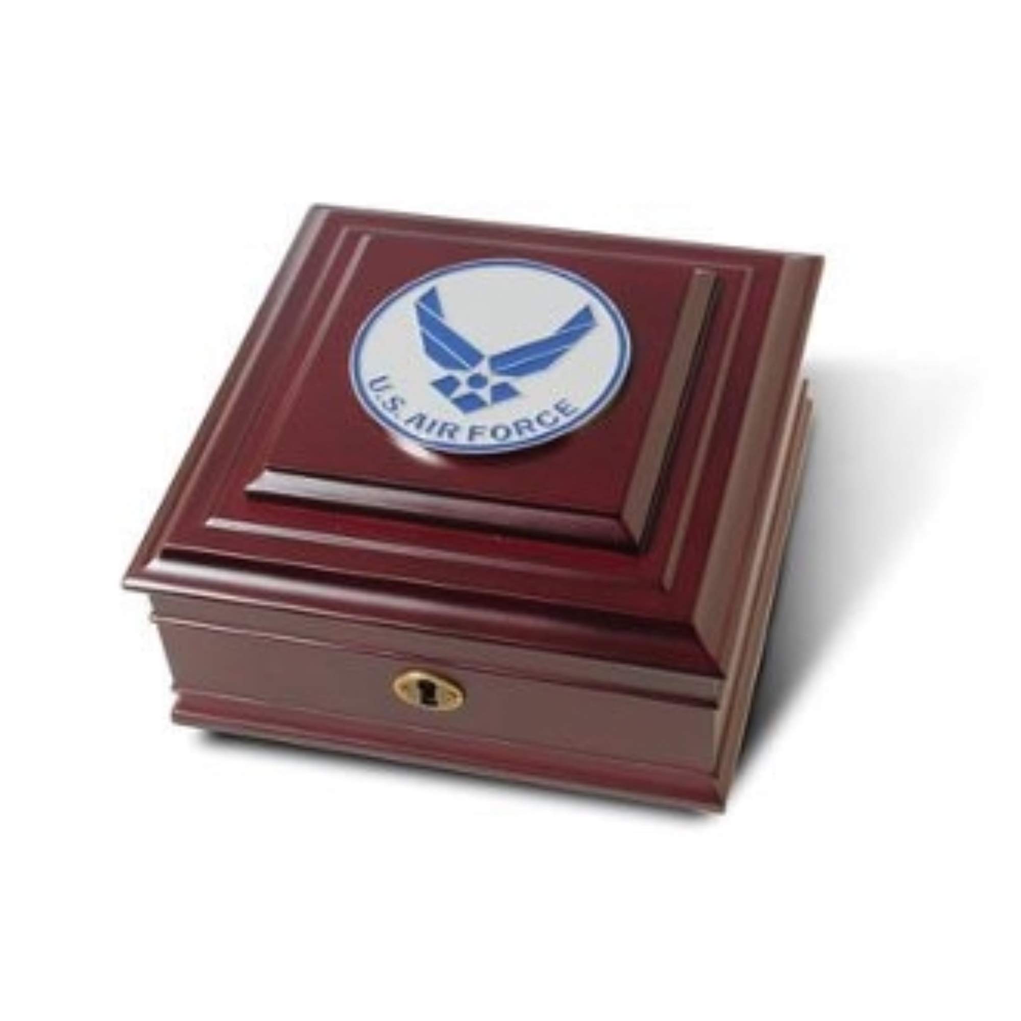 Air Force Medallion Desktop Box - Military Themed Collectible Display Case for Coins, Medals & Keepsakes - Perfect for Home Office, Military Memorabilia & Gift Giving