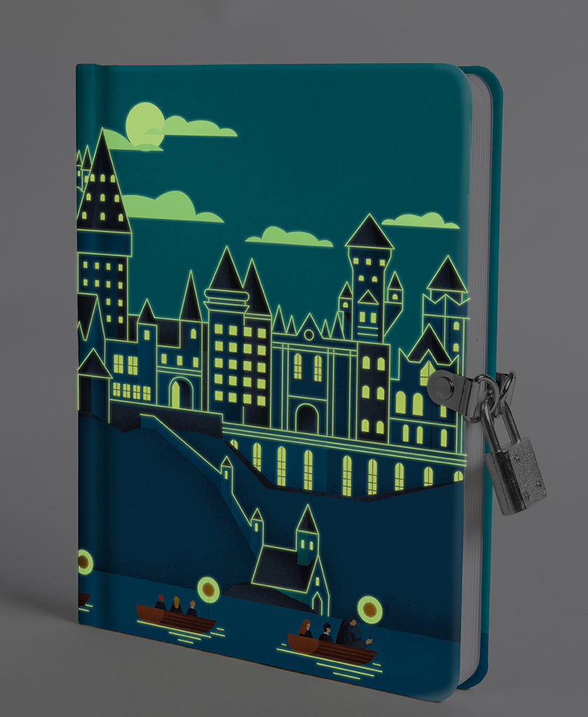Harry Potter Lock & Key Diary - Hogwarts Castle at Night Design, Secret Journal for Writing & Collectibles - Perfect for Fans, Gifts & School Use