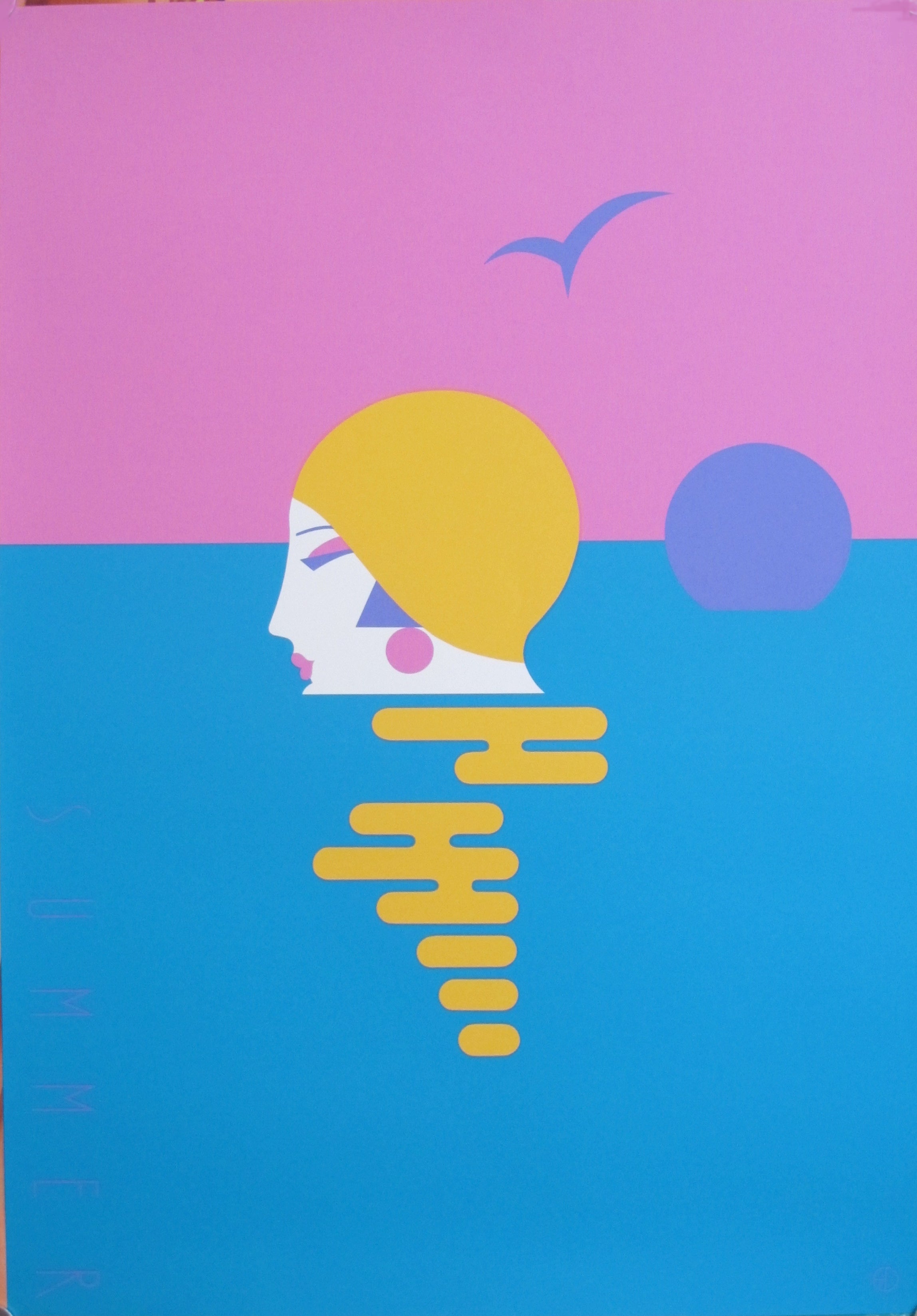 Vintage 1980s Original Canadian Graphic Design Poster - Summer Art Print - Perfect for Home Decor, Office Wall Art & Retro Room Aesthetics