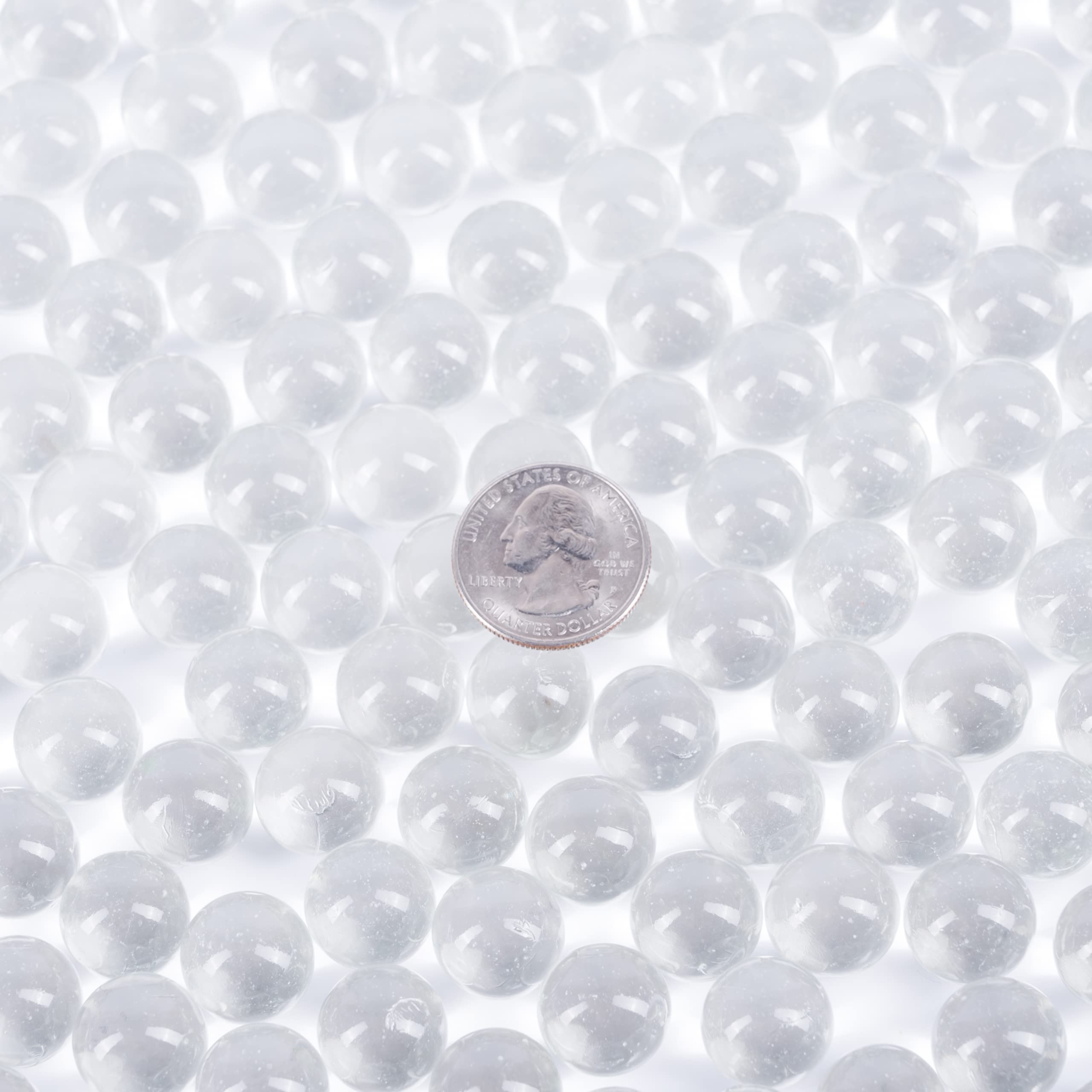 Galashield Clear Glass Marbles for Vases - 5lb Bulk Vase Fillers (Approx. 400 Pieces) | Decorative Round Glass Beads for Home Decor, Centerpieces, Floral Arrangements & Wedding Decorations