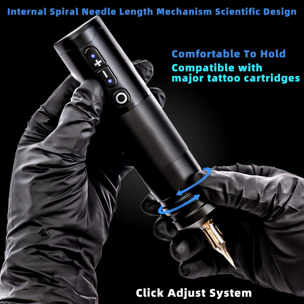 Professional Rotary Tattoo Machine - Wireless Battery Cartridge Pen with 2400mAh Power, Japan Coreless Motor & Digital LCD Display | Permanent Makeup Equipment for Tattoo Artists | Ideal for Studio, Home & Professional Tattoo Sessions