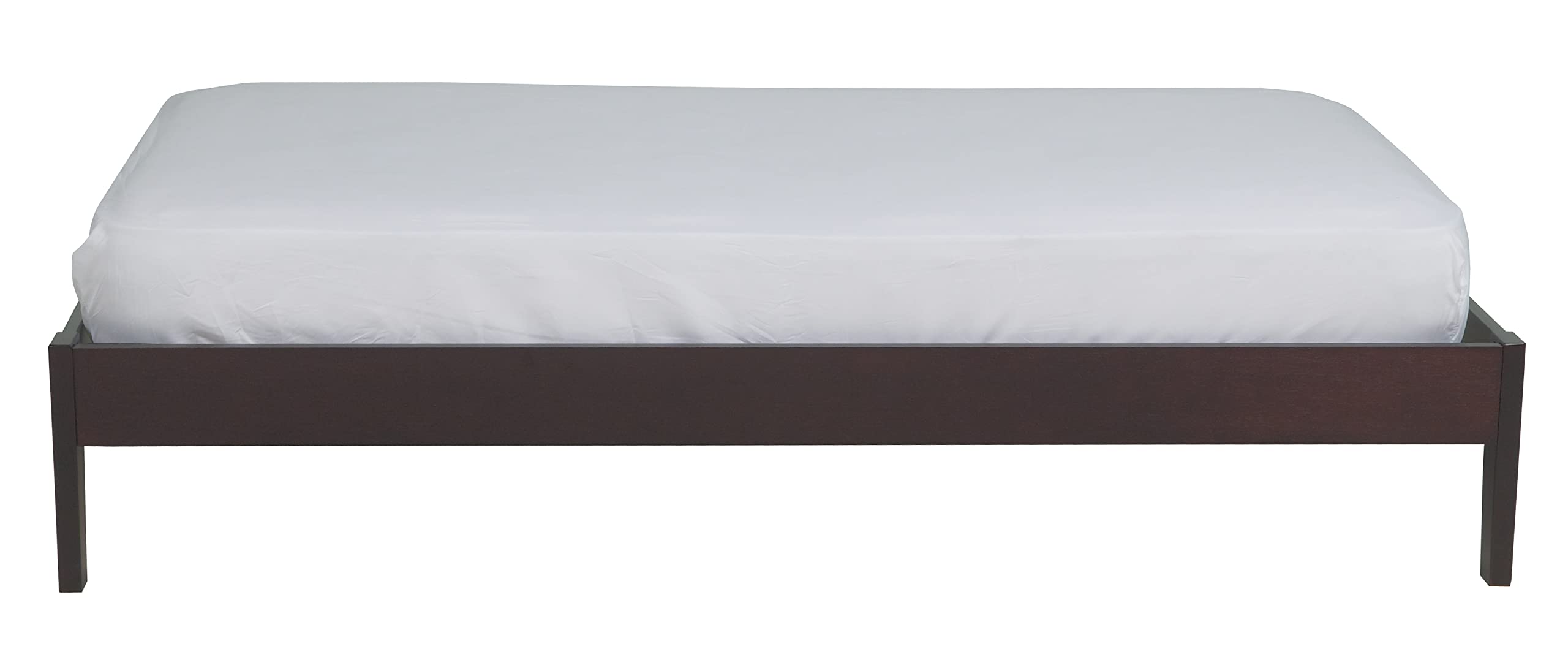 Modus Solid Wood Platform Bed Frame - Full Size, Espresso Finish, Simple Nevis Design | Sturdy & Durable for Modern Bedroom Decor | Perfect for Master Bedrooms, Guest Rooms & Apartments