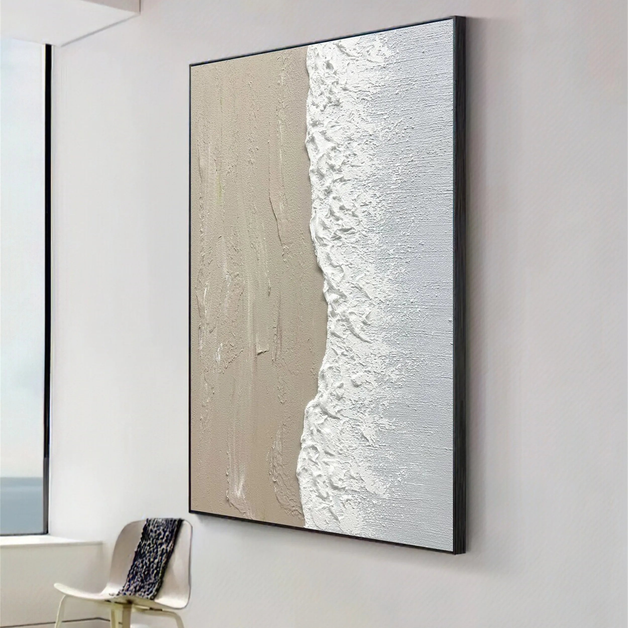 Minimalist Textured Plaster Art Painting - Modern Abstract Wall Decor for Living Room, Bedroom & Office | #MM183