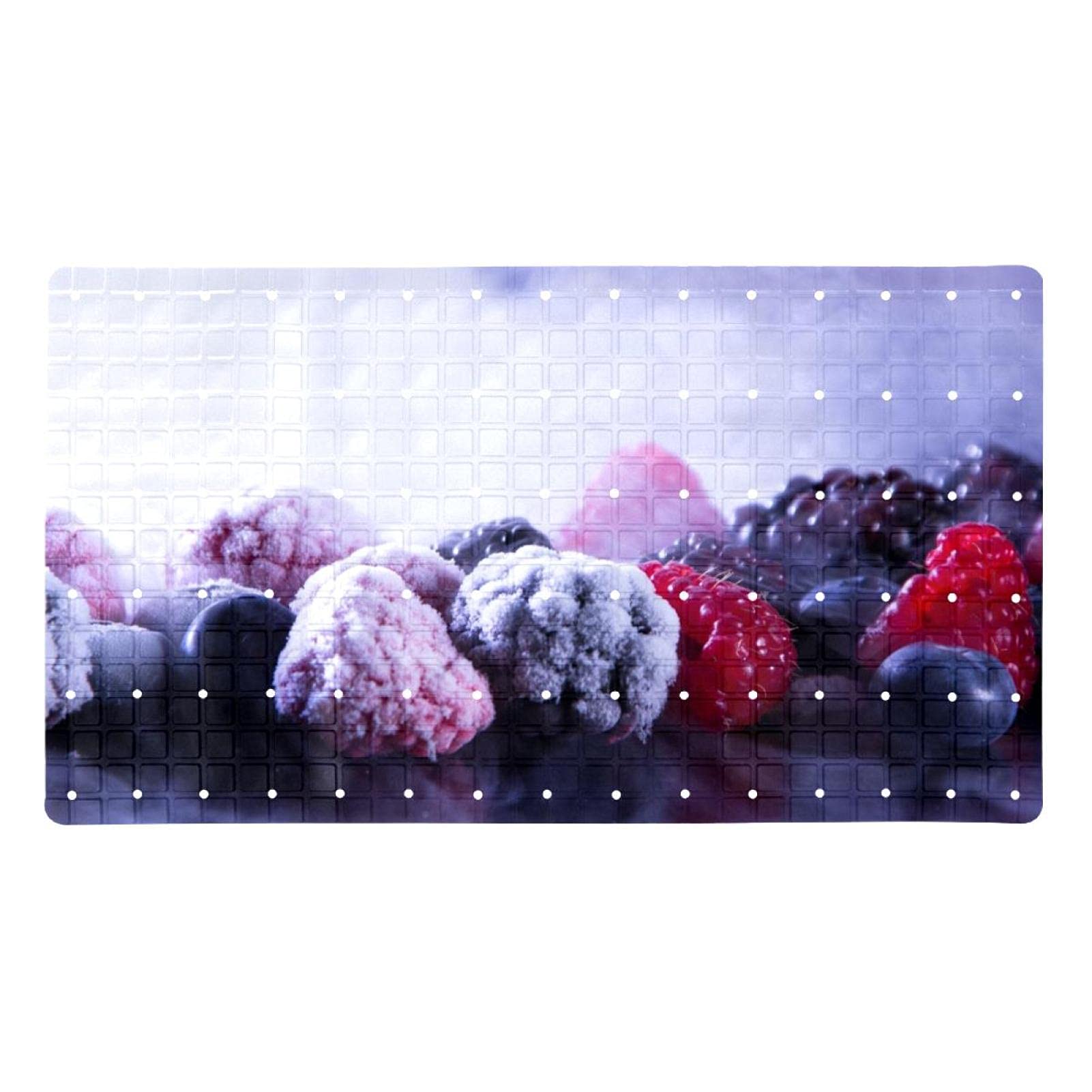 Non-Slip Frozen Berries Shower Mat - 15.7x27.9 Inch Bathtub Mat for Bathroom, Anti-Skid Tub Floor Mat with Fun Fruit Design - Perfect for Kids' Bathrooms, Nursery Decor, and Themed Bathroom Accessories