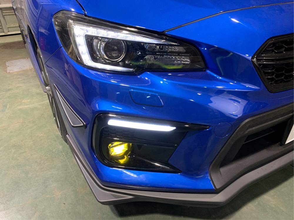 iJDMTOY White/Amber Dynamic Sequential LED Switchback Daytime Running Lights with Fog Lamp Bezels - Compatible with 2018-2021 Subaru WRX/WRX STI | Upgrade Your Car's Style & Safety for Day & Night Driving