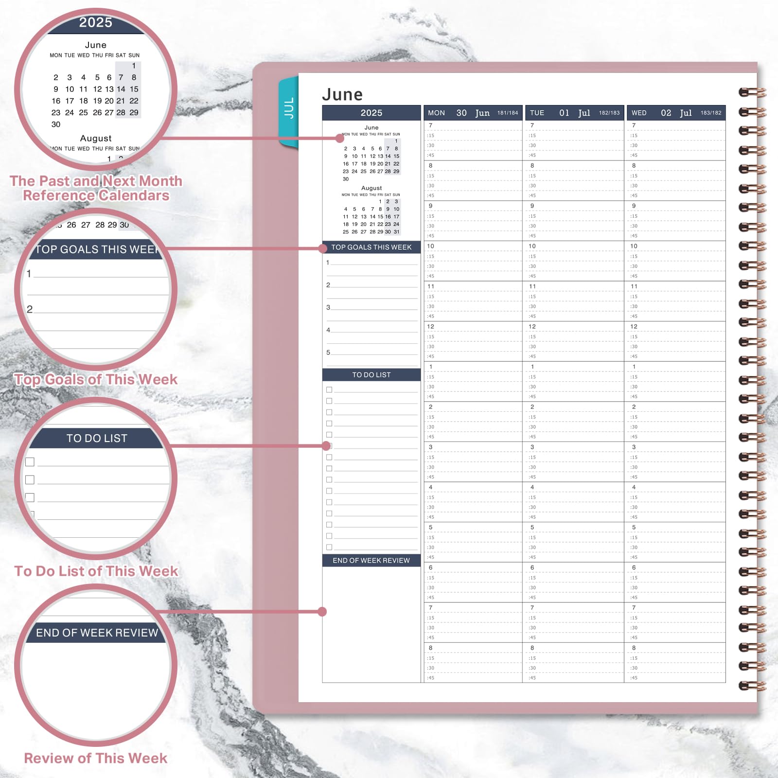 2025-2026 Weekly Appointment Planner - July 2025 to June 2026, 8.4