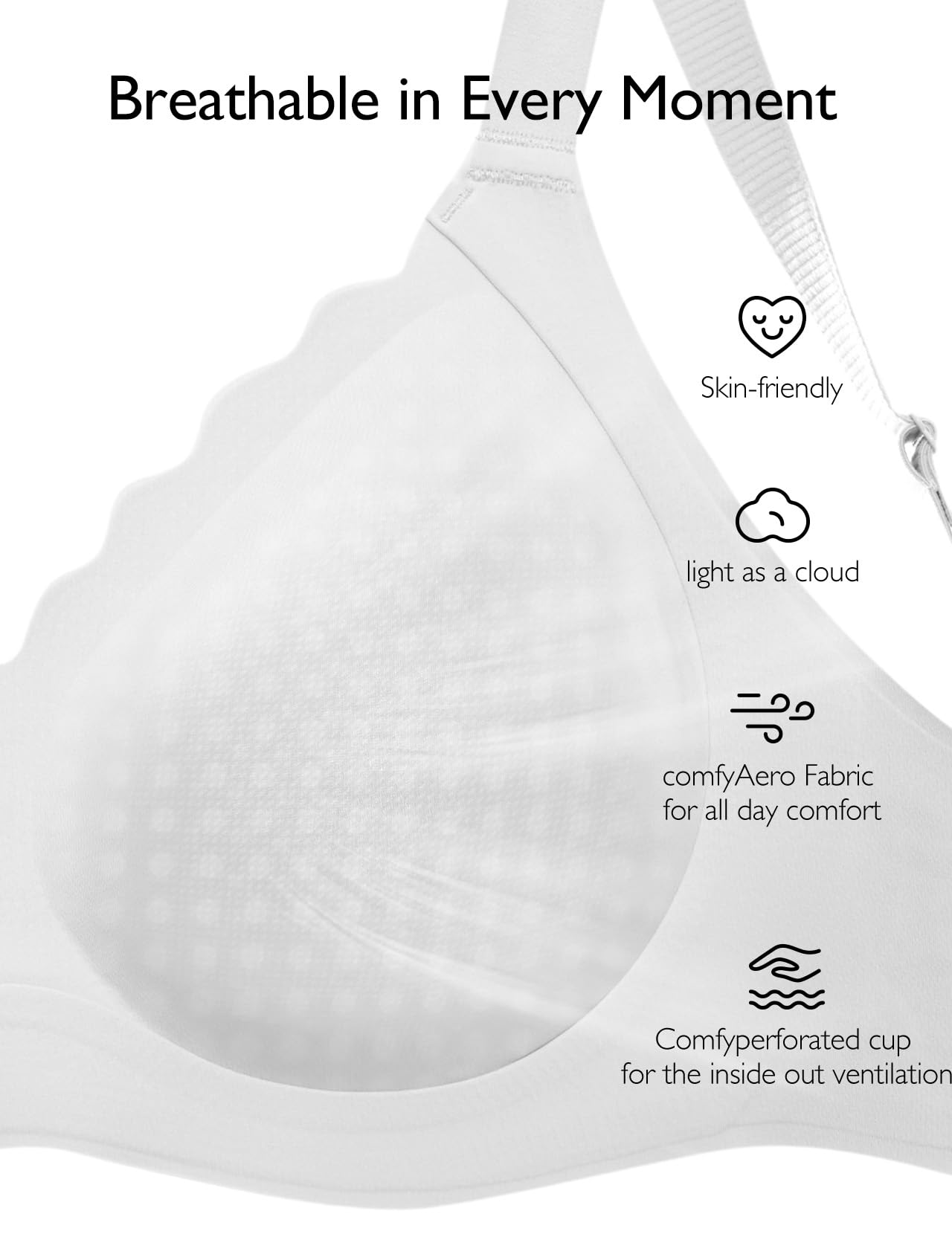 Women's Seamless Scalloped Bralette - No Underwire Wireless Bra for Everyday Comfort & Support | Perfect for Yoga, Lounge & Sleepwear