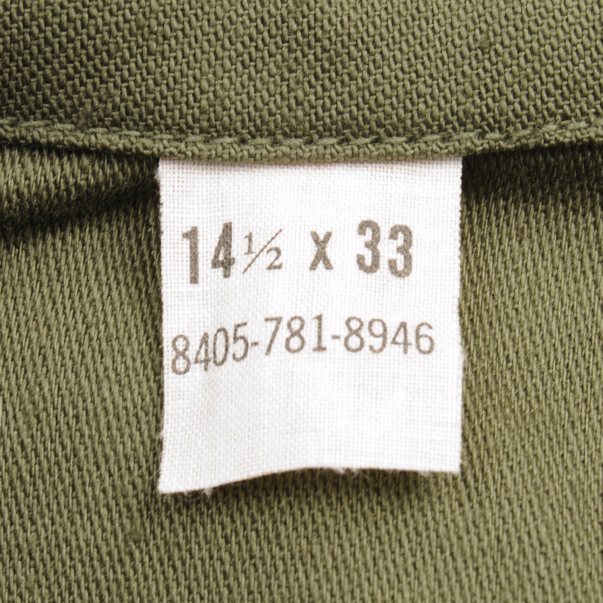 Vintage US Army Sateen Utility Shirt P64 Vietnam War Era - Size 14 1/2 x 33 - New Old Stock (NOS) - Military Collectible & Reenactment Gear