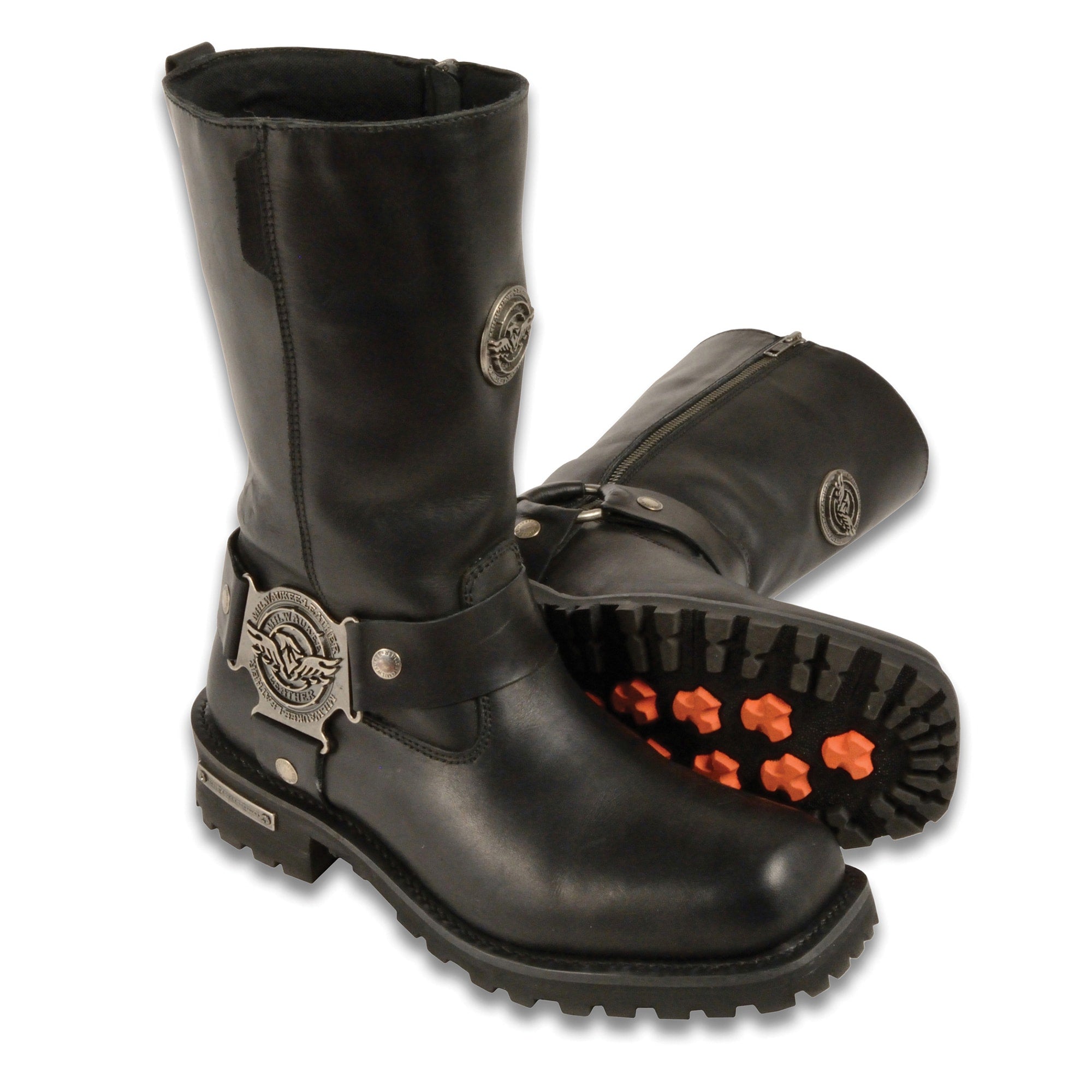Men's Harness Zipper Boot 131 9060 - Stylish Leather Motorcycle Boots for Riding & Casual Wear - Perfect for Bikers & Outdoor Enthusiasts