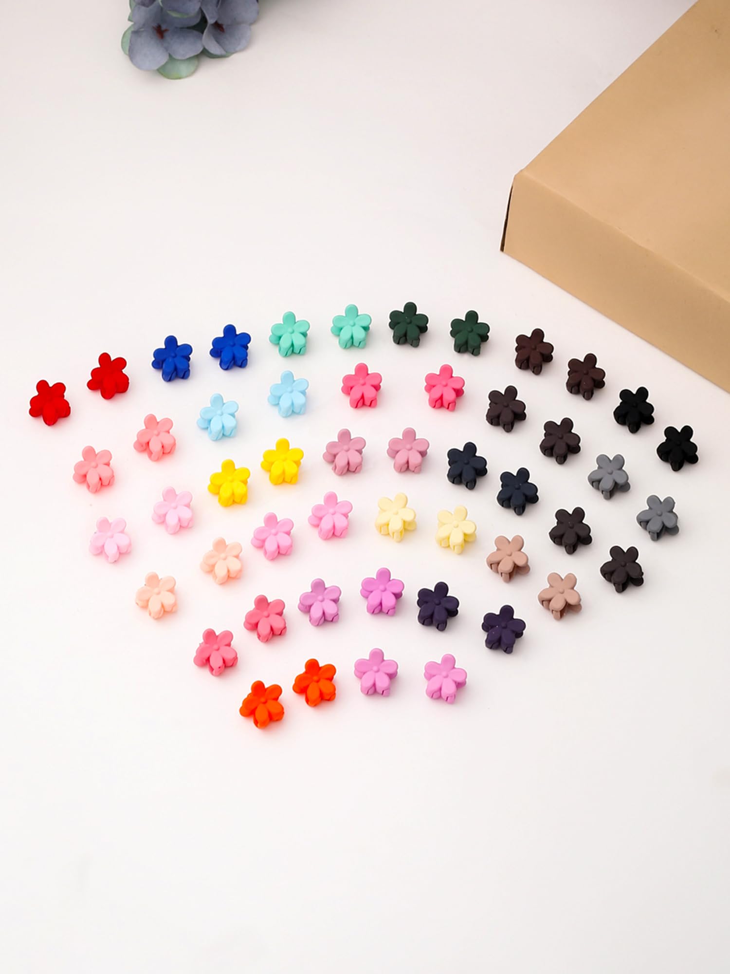**Melbees by Yellow Chimes 50-Piece Multicolor Floral Hair Claw Clips for Girls & Kids - Mini Hair Clutchers for School, Parties & Everyday Styling**