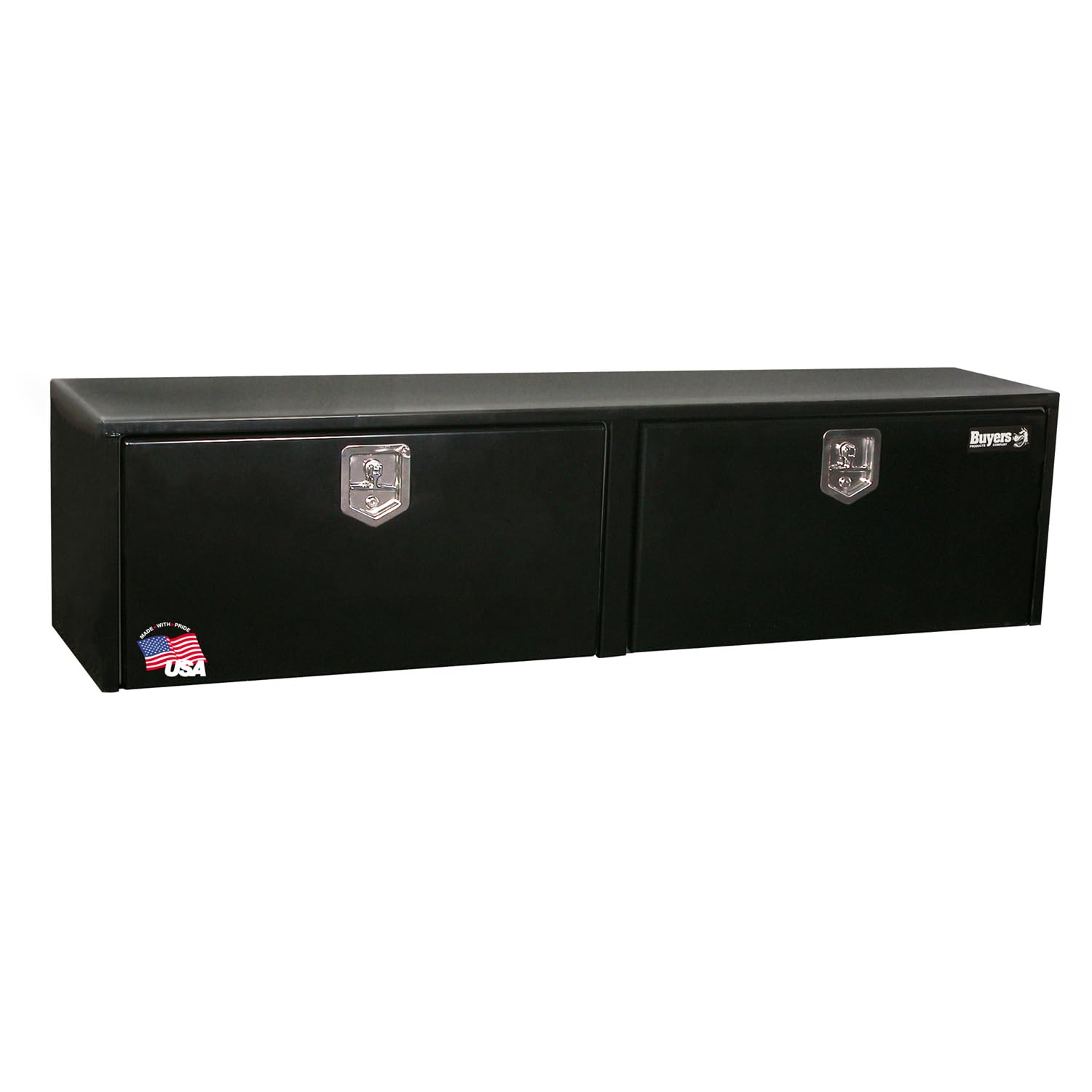 Buyers Products 1702325 Black Steel Underbody Truck Tool Box - 18x18x72 Inch Lockable T-Handle Storage Chest | Heavy-Duty Truck Bed Organizer for Tools & Equipment | Made in USA | Perfect for Pickup Trucks, Work Vans & Commercial Vehicles
