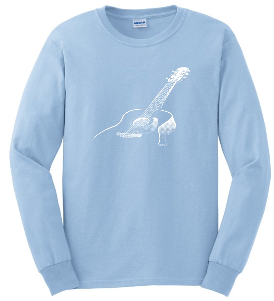 3D Acoustic Guitar Music Lover T-Shirt - Long Sleeve Graphic Tee for Musicians & Band Fans | Perfect Gift for Guitar Players, Concerts & Music Festivals