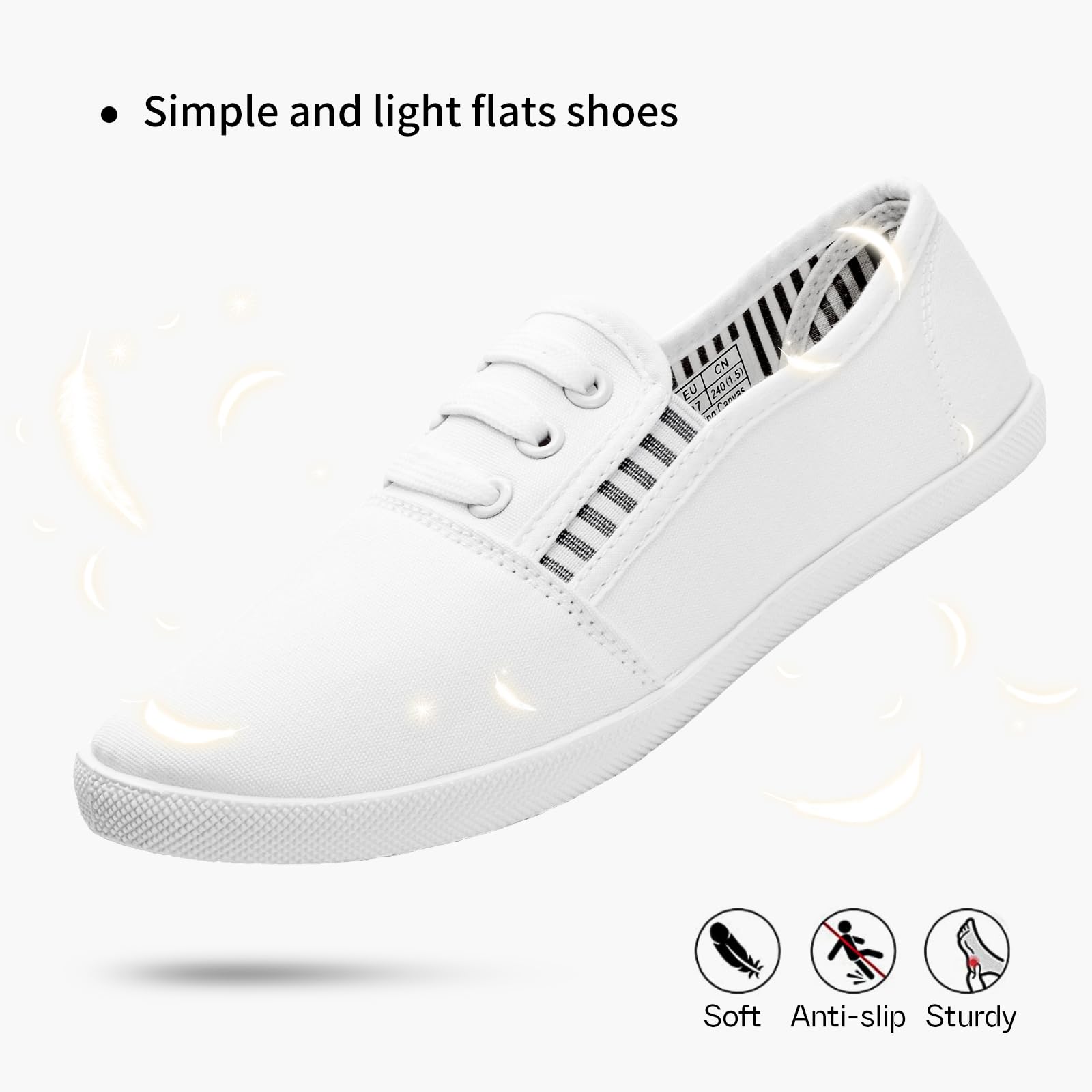 Women's Canvas Slip-On Sneakers - Comfortable Casual Walking Shoes for Women | Non-Slip Flat Dress Shoes for Work, Tennis & Everyday Wear