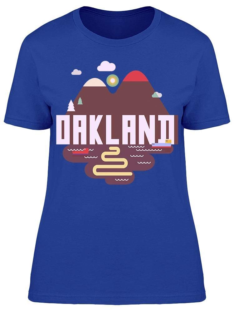Smartprints Oakland Landscape Lake Graphic Tee for Women - Casual Comfort Fit T-Shirt for Outdoors, Travel & Everyday Wear