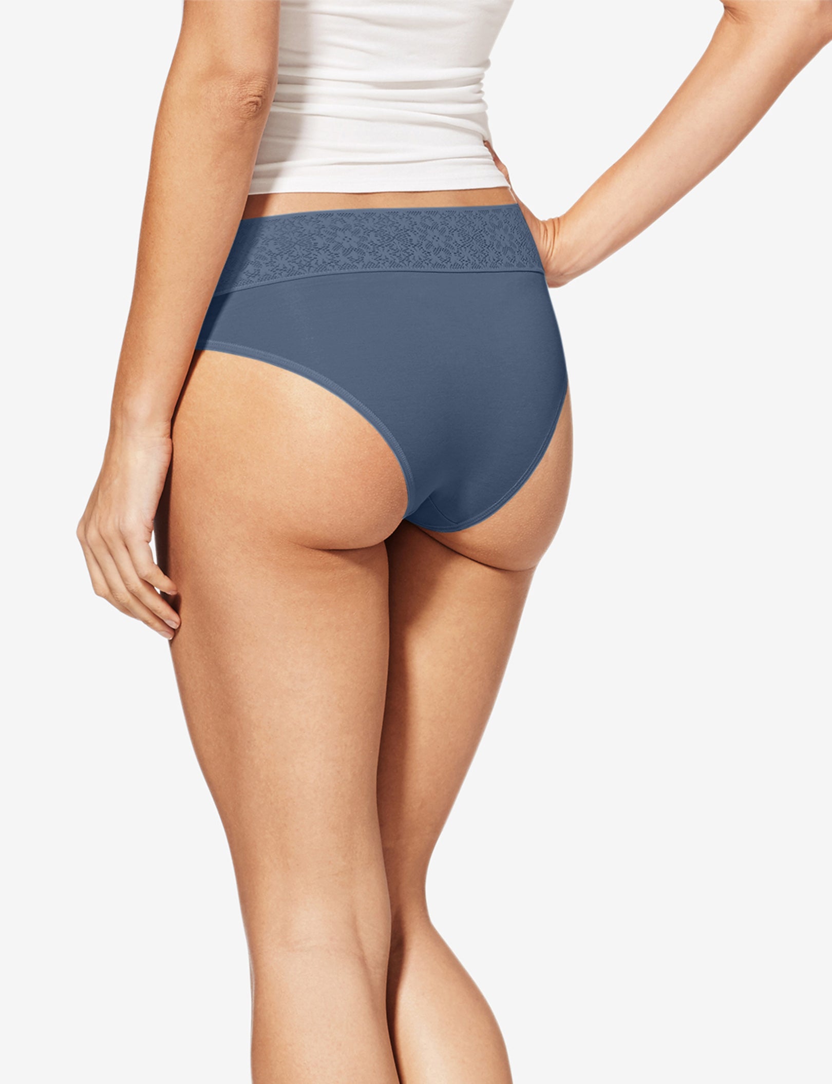 Women's Breathable Cotton Cheeky Underwear with Lace Waistband - Comfortable Everyday Panties for Work, Gym & Sleep