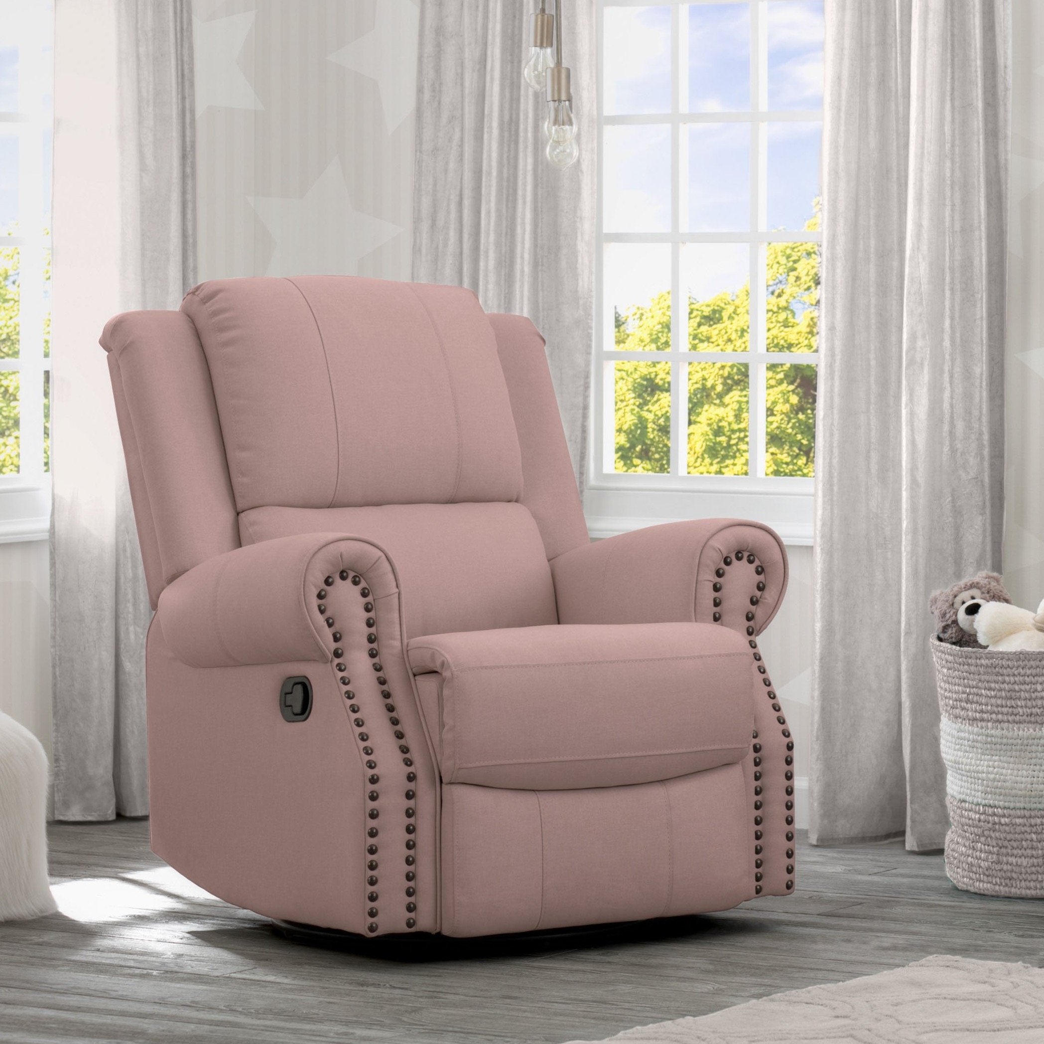 Dexter Nursery Recliner Swivel Glider Chair - Comfortable Rocking Chair for Baby Nursery, Breastfeeding & Relaxing - Perfect for Nurseries, Bedrooms & Living Rooms