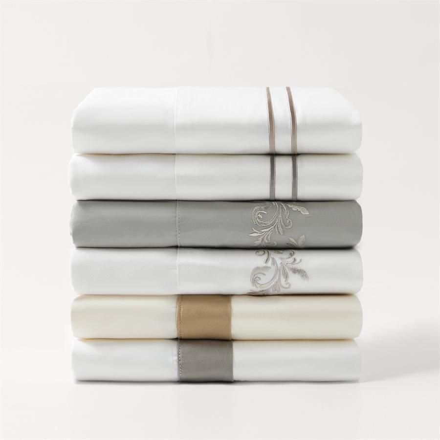 350 Thread Count Premium Cotton Embroidery Stripe Sheet Set - Queen Size Bedding for Comfortable Sleep & Home Decor