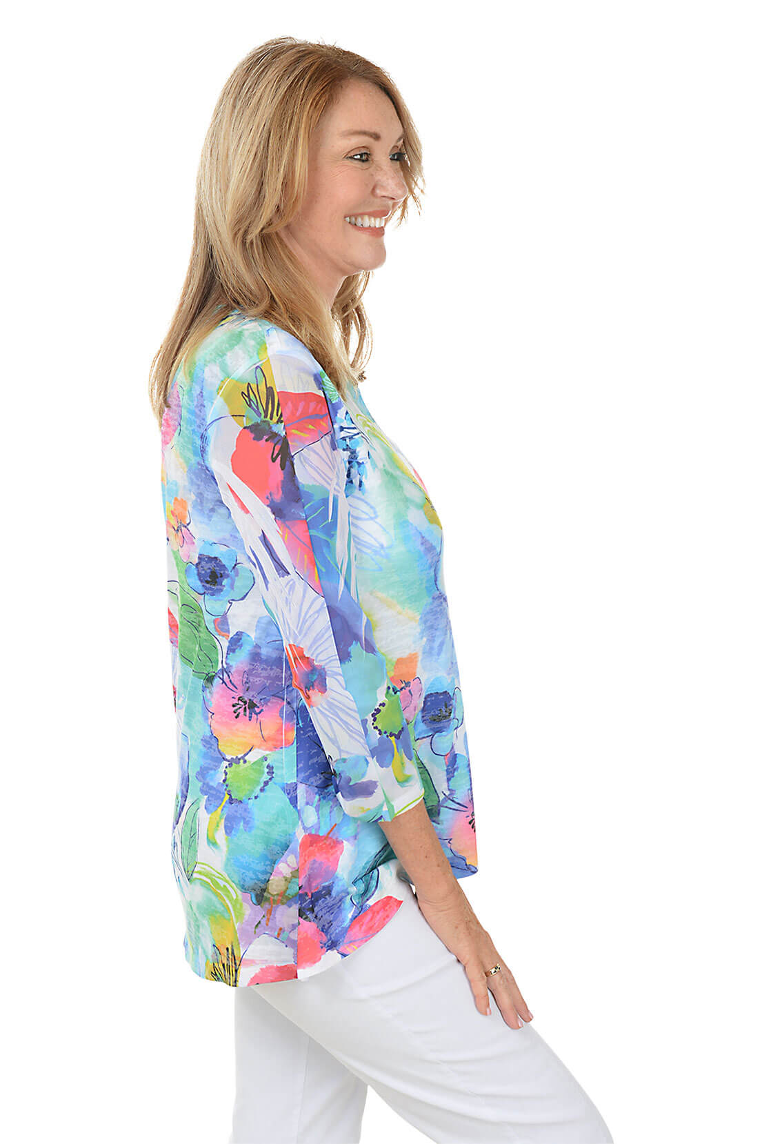 Charlotte Burnout Mesh Knit Tunic Top - Women's Fashion Loose Fit Casual Blouse for Summer | Perfect for Beach, Vacation & Everyday Wear