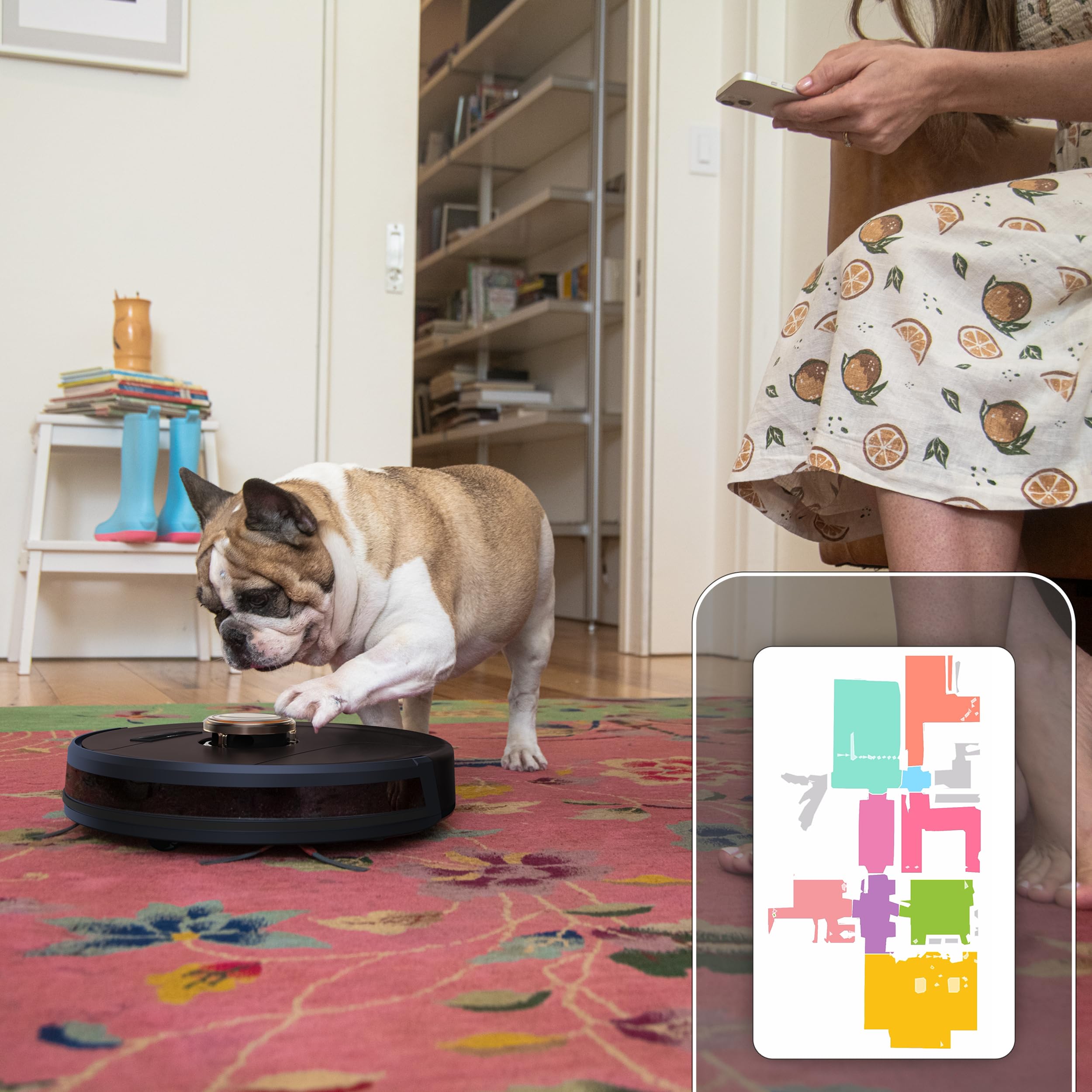 bObsweep Austin Robotic Vacuum Cleaner for Hardwood Floors & Carpets - Smart WiFi Connected, Self-Charging, Espresso Color - Perfect for Pet Hair & Home Cleaning